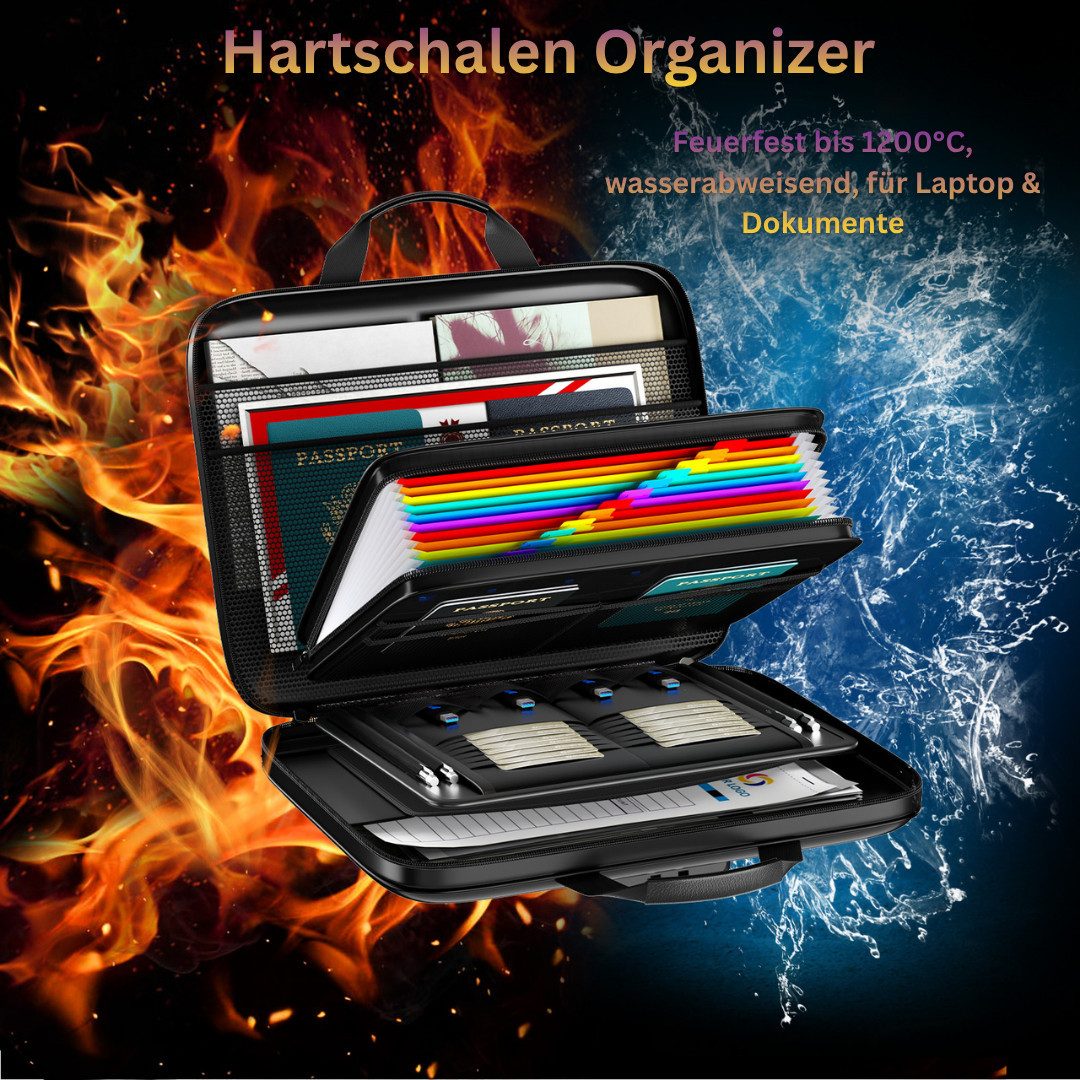 FireMat Dokumententasche Hartschale Aktentasche, Dokumententasche, Laptop Tasche, A4 Koffer – Bild 4 von 5