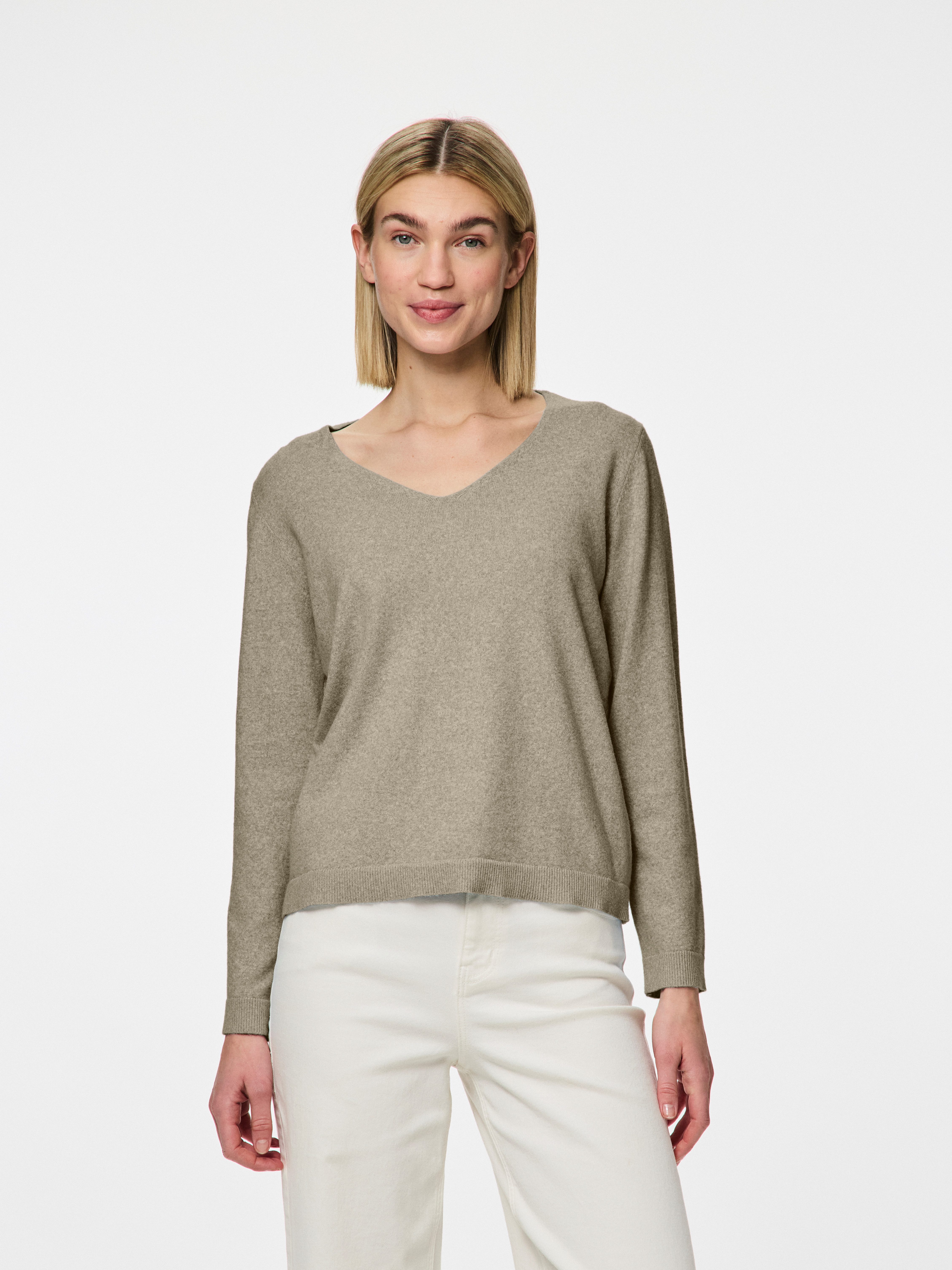 pieces V-Ausschnitt-Pullover PCBREE LS V-NECK KNIT günstig online kaufen