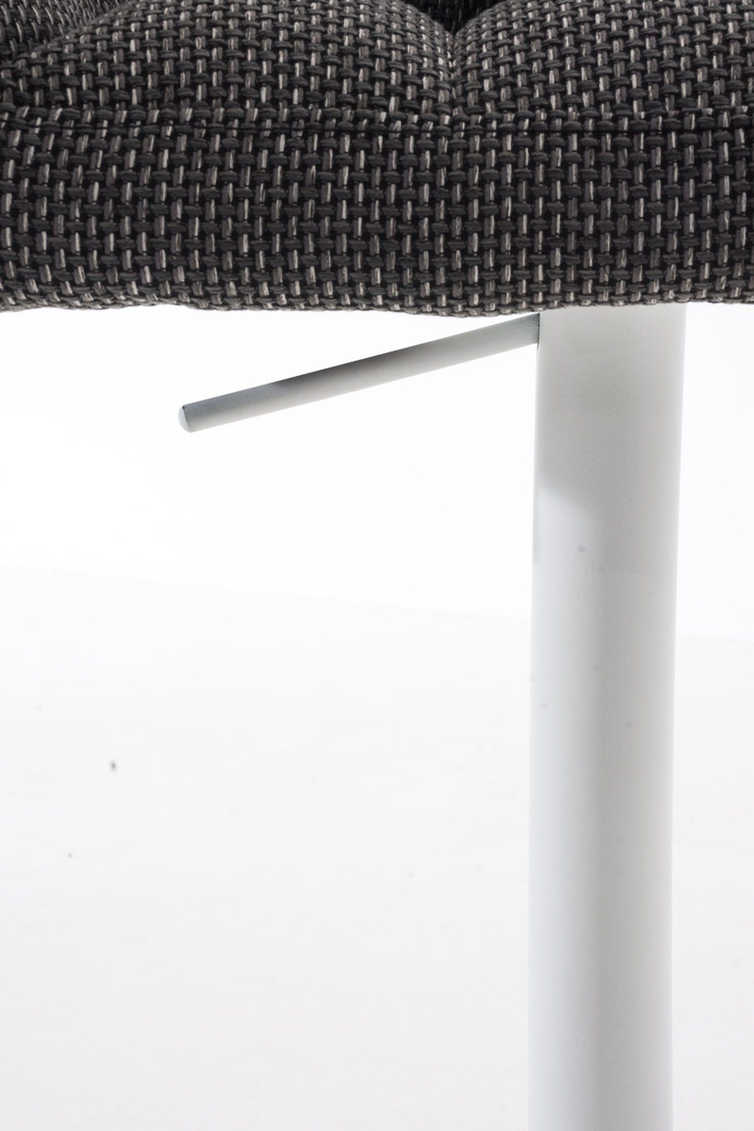 und Stoff - TPFLiving für Rückenlehne - Barhocker Metall Titangrau drehbar - Hocker Küche), Damaso & 360° Gestell Theke Sitzfläche: weiß Fußstütze (mit