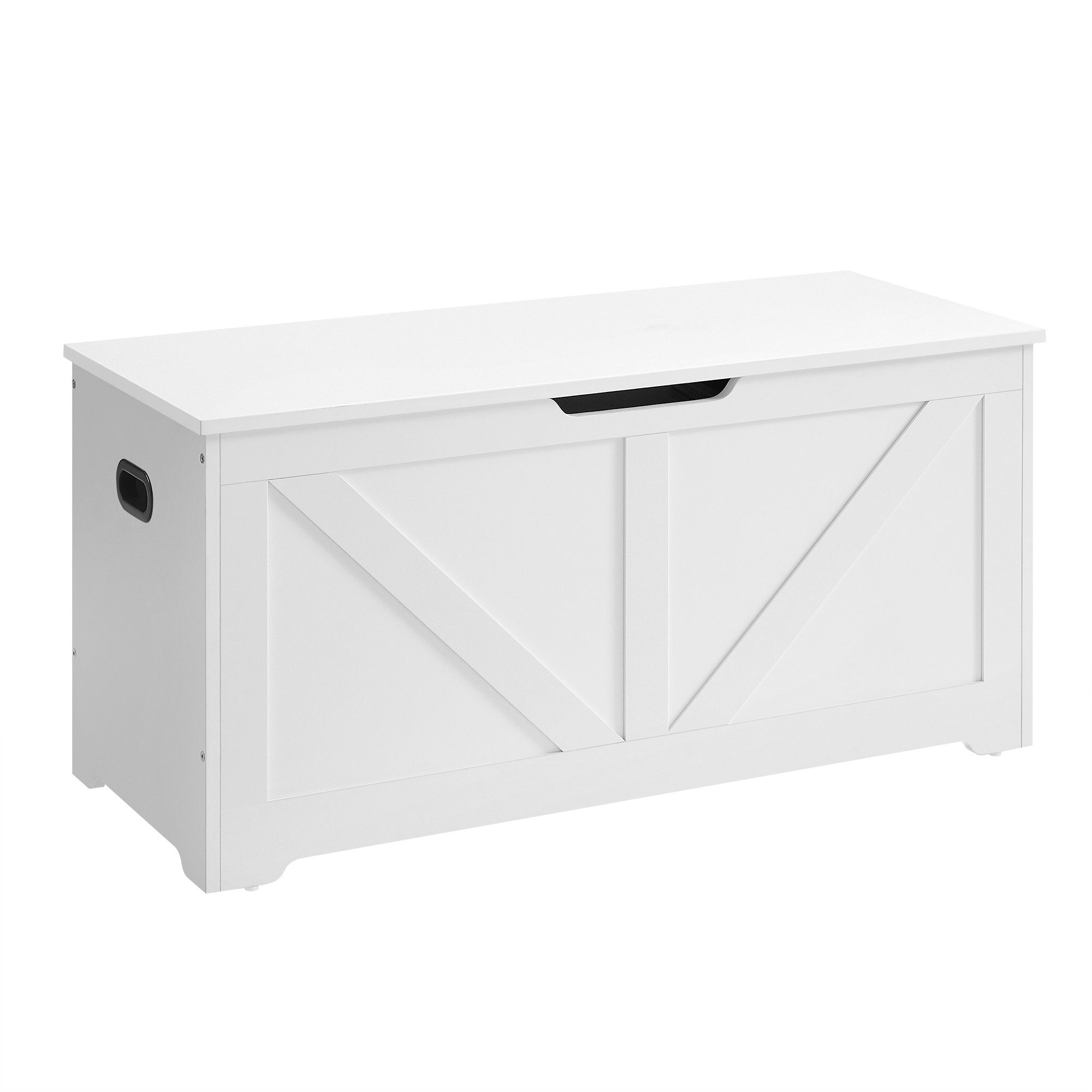 VASAGLE Sitzbank Schuhbank, mit Stauraum, Sitztruhe, 2 Sicherheitsscharniere, Aufbewahrungsschrank, 100 x 40 x 46,4 cm, Landhausstil