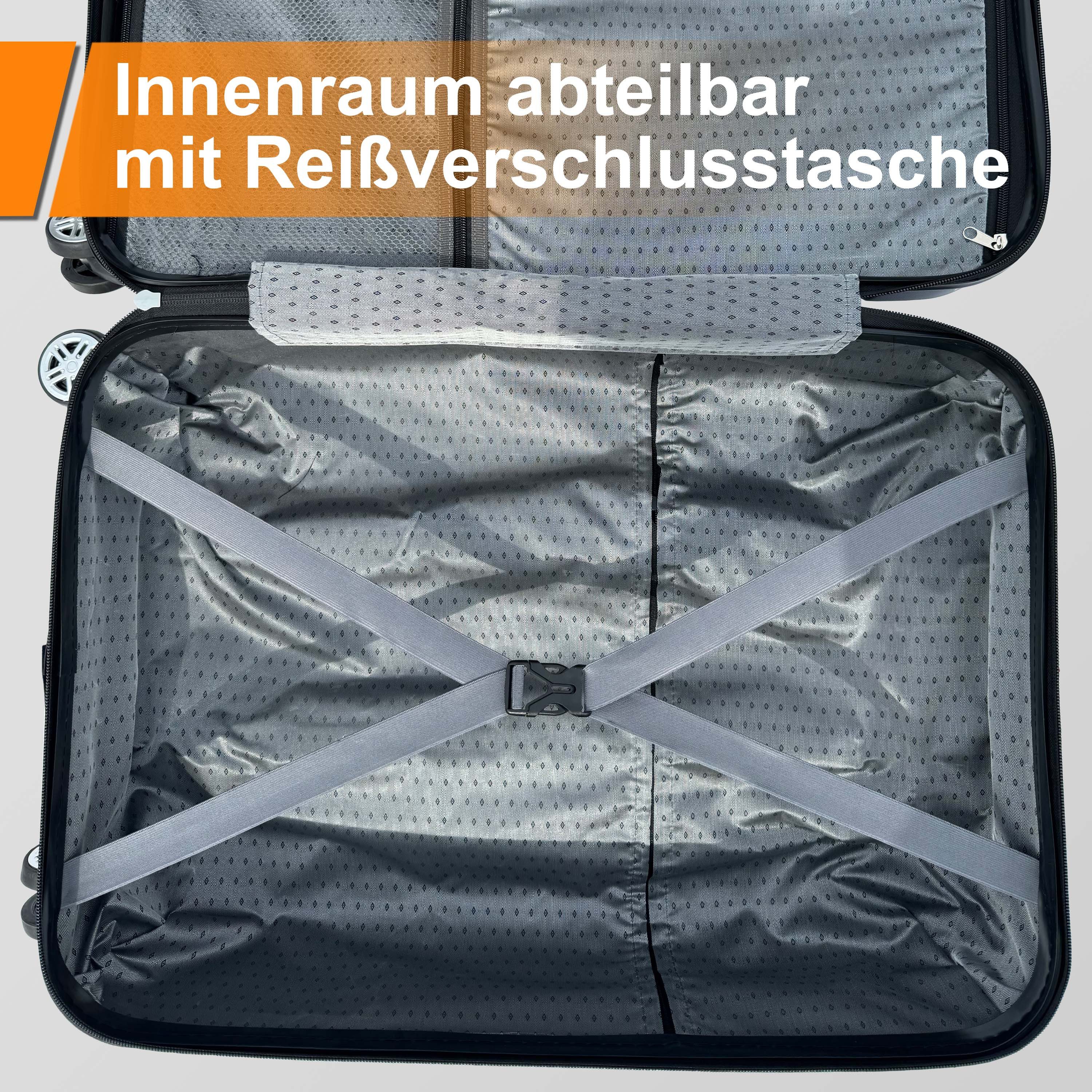 Ribelli Hartschalen-Trolley Hartschalenkoffer Trolley Koffer mit 4 Rollen, Reisekoffer mit TSA-Schloss, Rollkoffer mit Teleskopgriff
