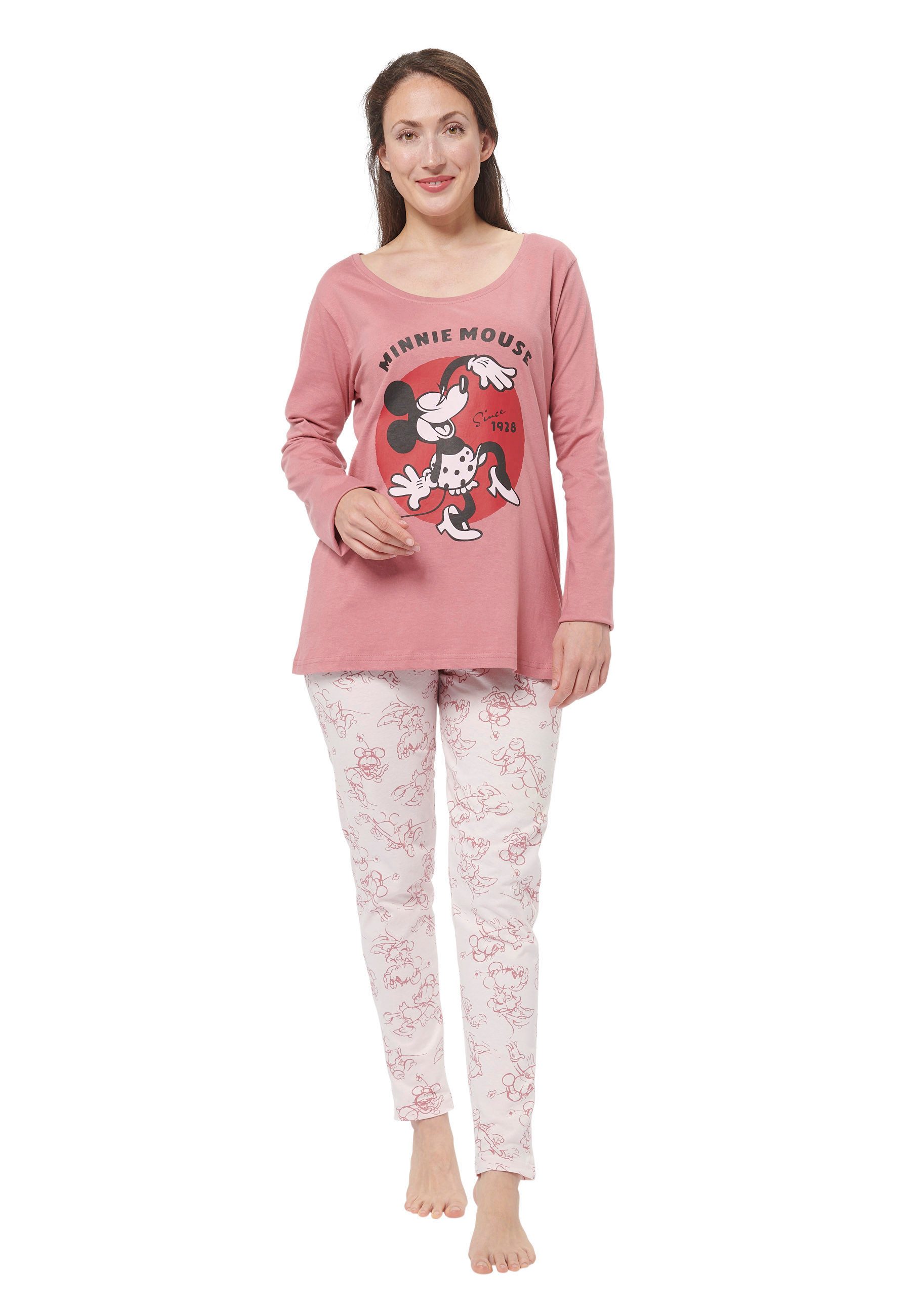 United Labels® Schlafanzug Disney - Minnie Mouse somce 1928, classic- Set mit Shirt und Hose