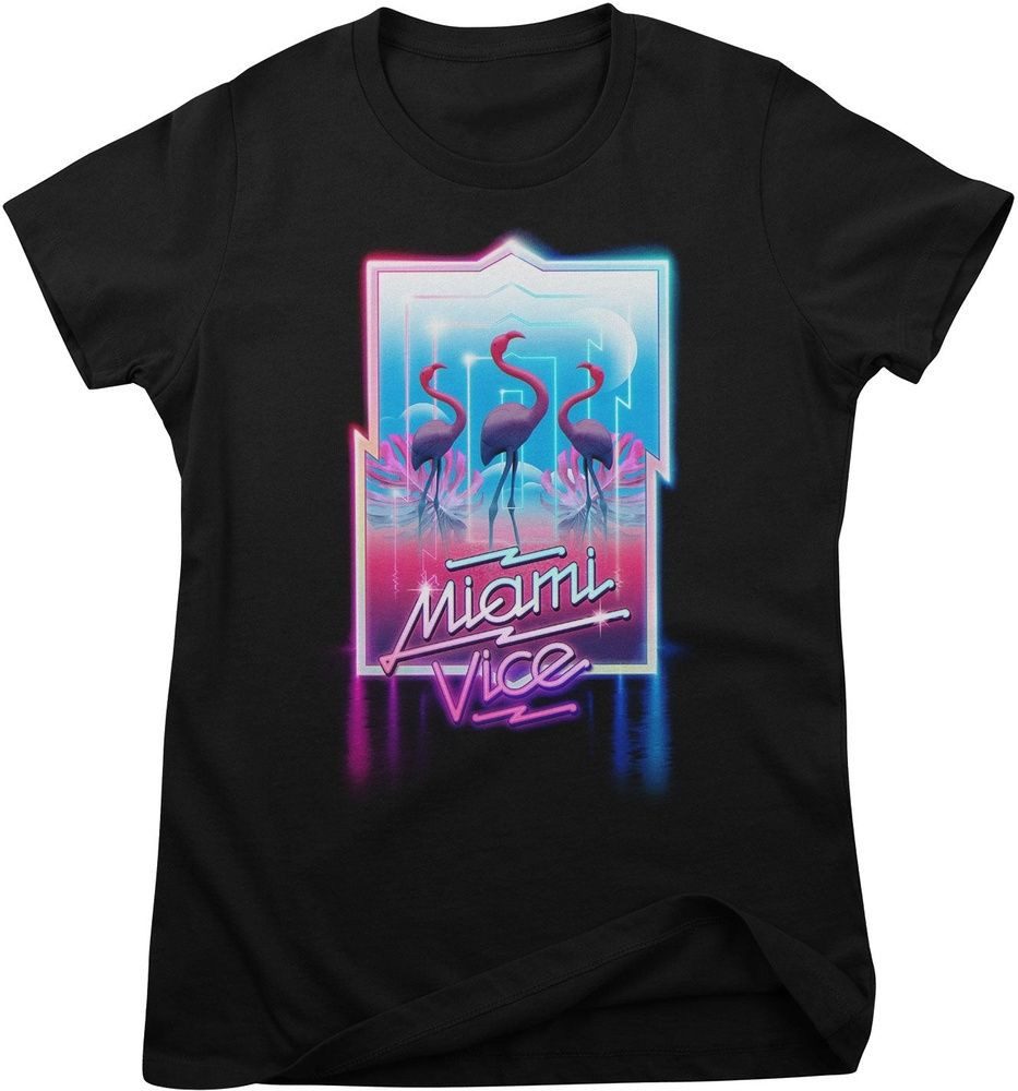 Miami Vice T-Shirt Miami Vice Neon Sign Girly Tee
