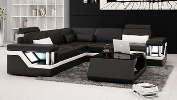 JVmoebel Ecksofa Leder Sofa Polster Sitzecke Designer Polsterecke Couch Design Neu, Made in Europe