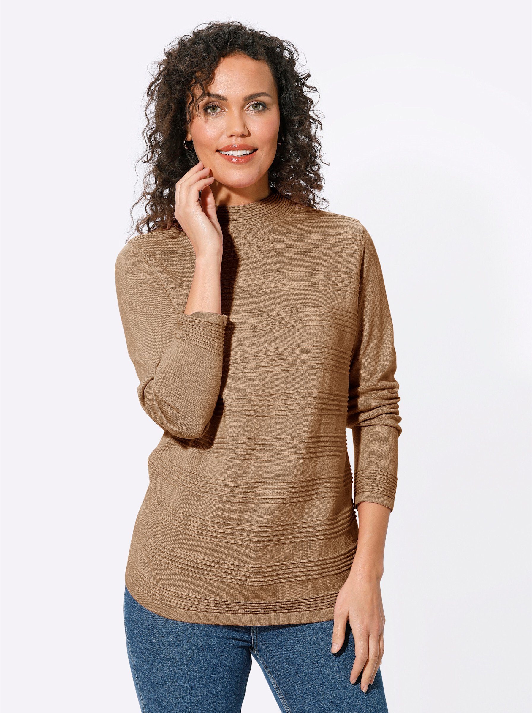 Strickpullover Stehkragenpullover