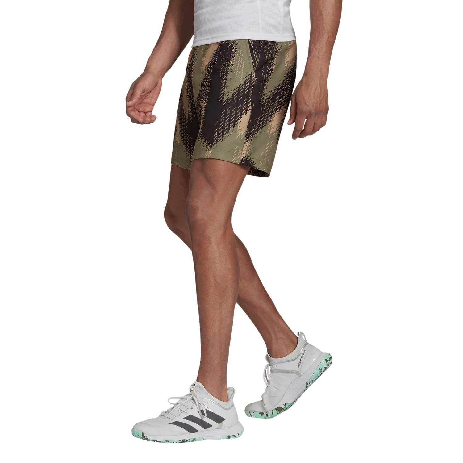 adidas Performance Shorts Tennishose Printed 7inch Primeblue kurz orbitgrün Herren