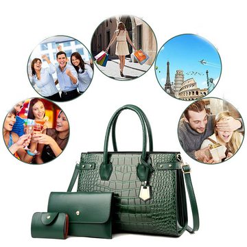 Fivejoy Henkeltasche Mode Damen Handtasche Set,Umhängetasche Für Frauen (1-tlg), Krokodilmuster-Tasche,Einfache damen,Einkaufstasche