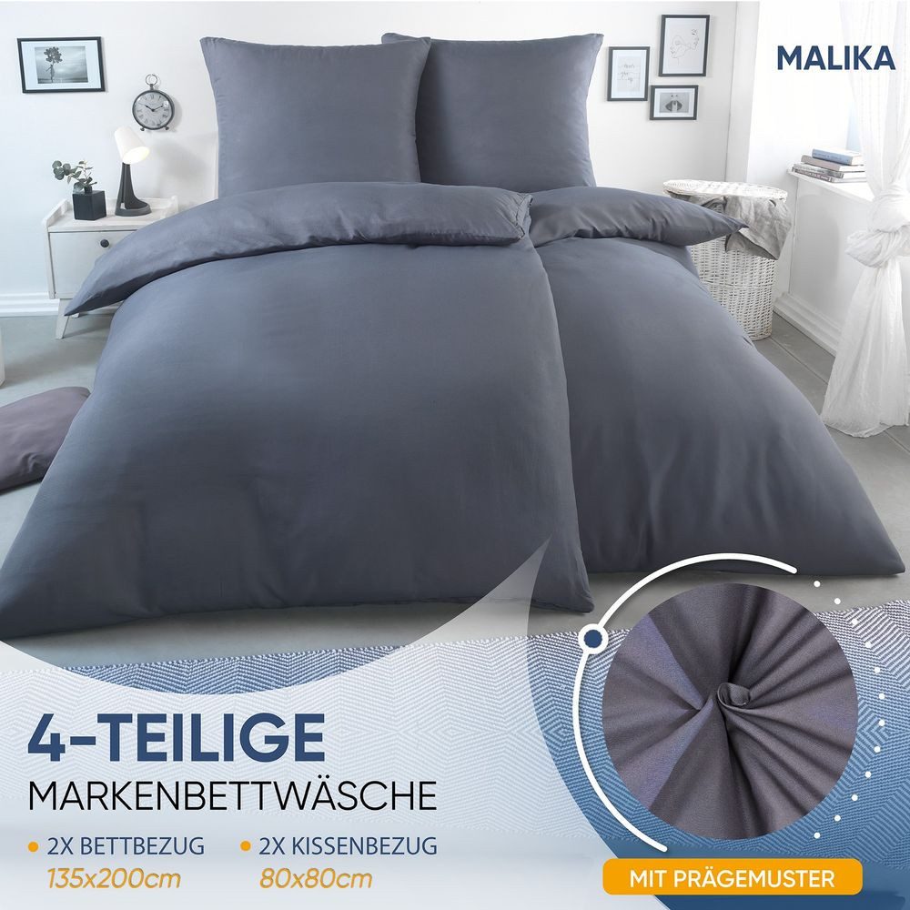 Malika Wendebettwäsche 2x 135x200 + 2x günstig online kaufen