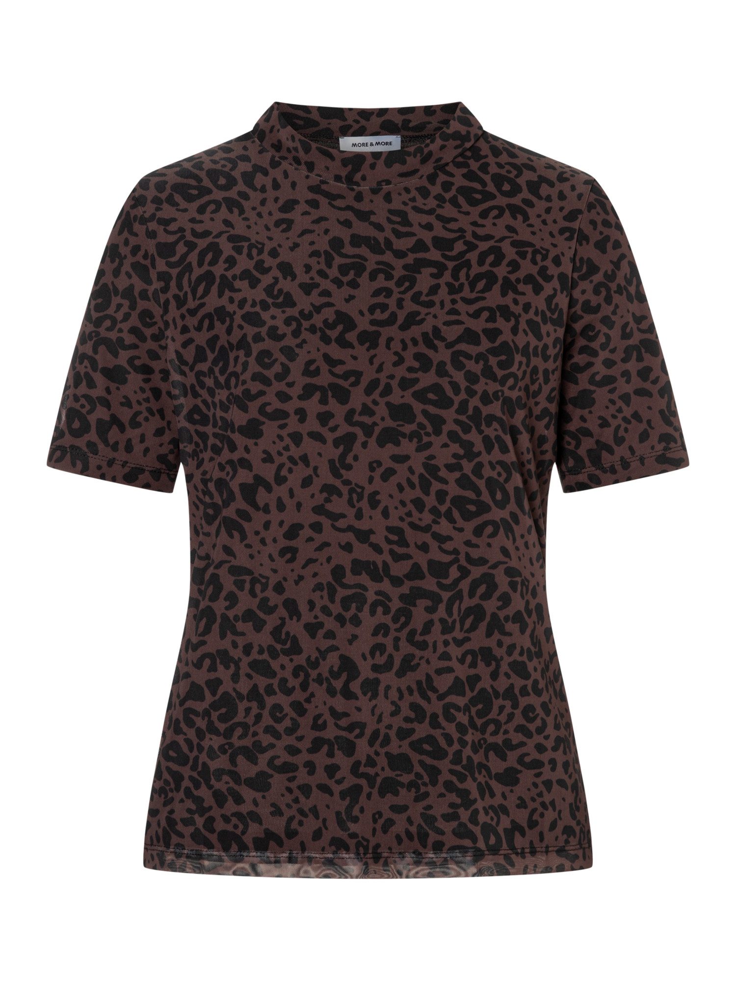 MORE&MORE Kurzarmshirt trendiges Meshshirt, Leomuster