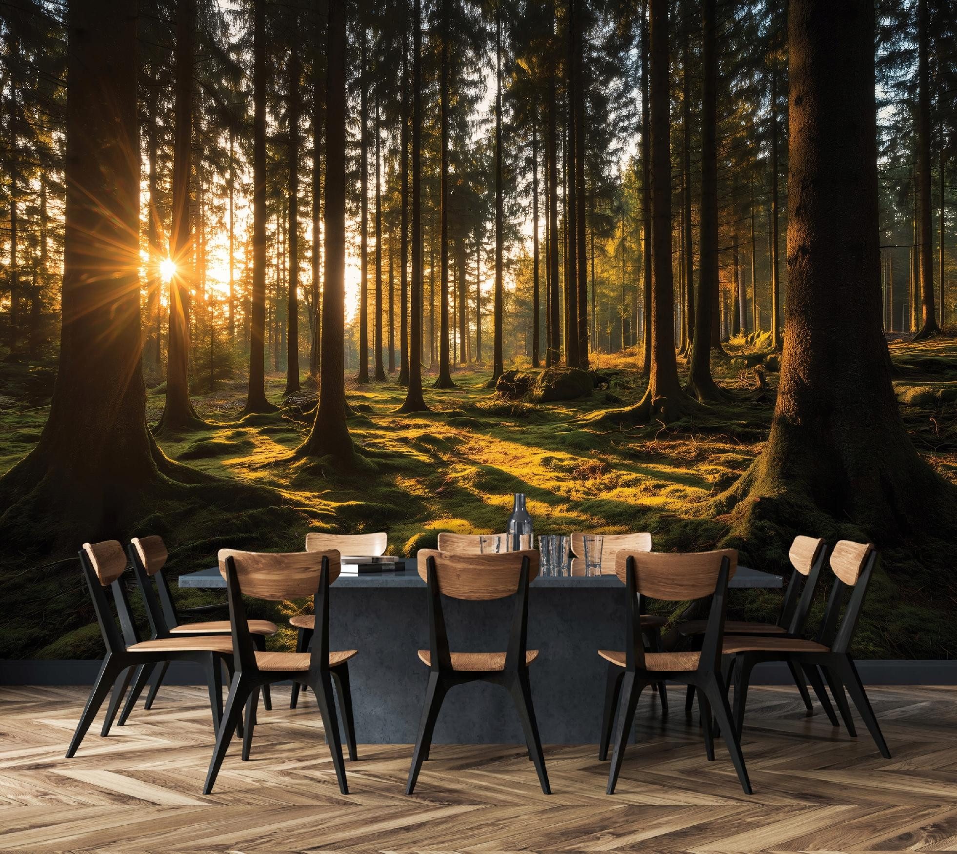 Wallarena Fototapete Wald beruhigend strapazierfähig Wohnzimmer 368x254 cm, glatt, 254 x 184 cm