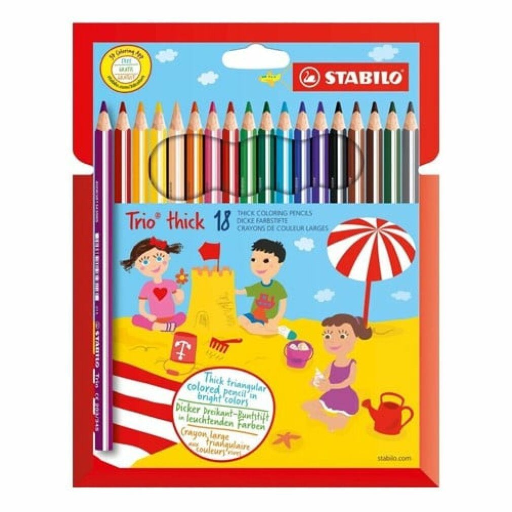 STABILO Buntstift STABILO Trio dick Dreikant-Buntstift - 18er Set