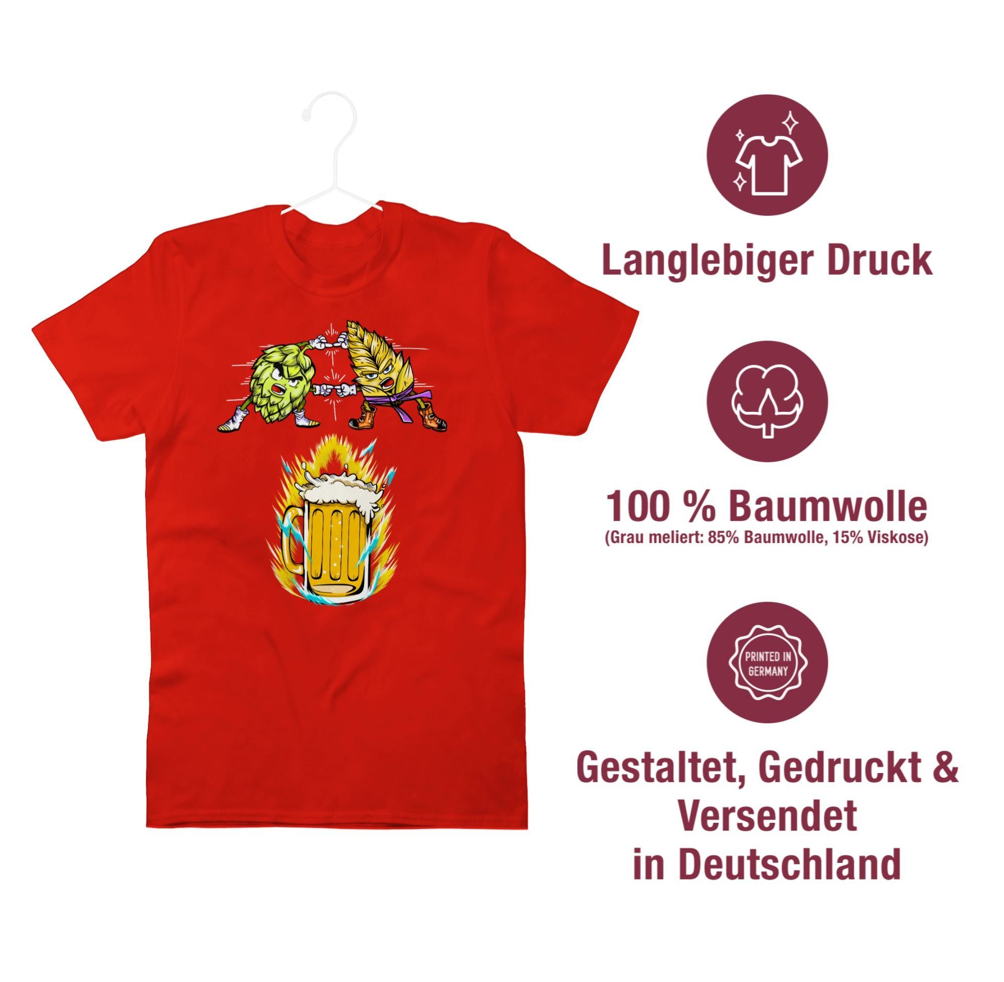 02 Shirtracer Fusion Malz T-Shirt - & Rot Bier Nerd Geschenke Hopfen