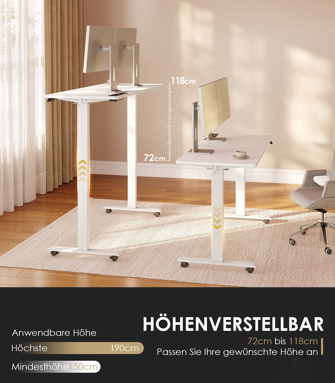 ODK Schreibtisch Höhenverstellbarer Schreibtisch mit USB günstig online kaufen
