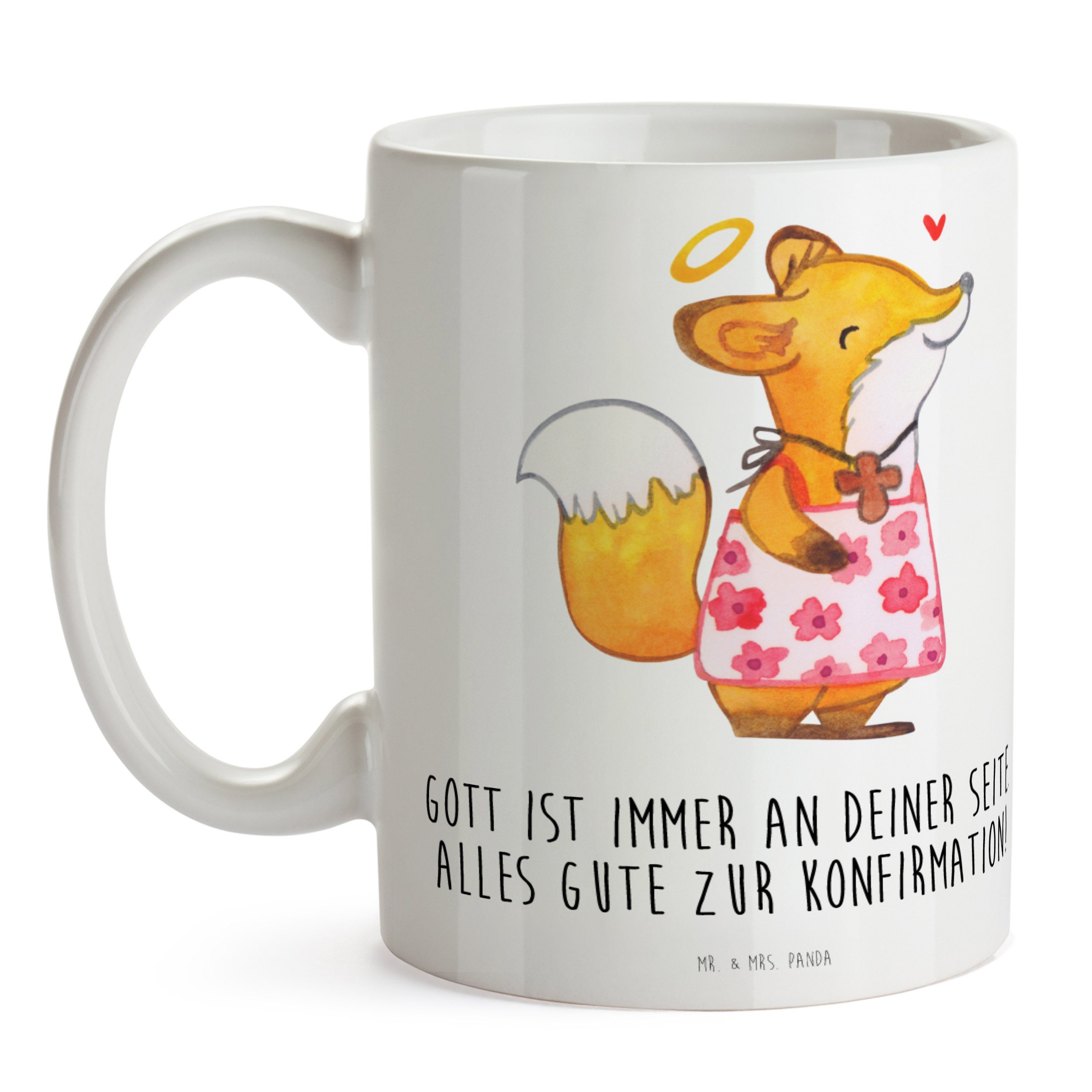 Konfirmation Keramik & Mädchen Kommunion, Geschenk, - Tas, Mr. Weiß Tasse Panda - Mrs. Geschenk Fuchs