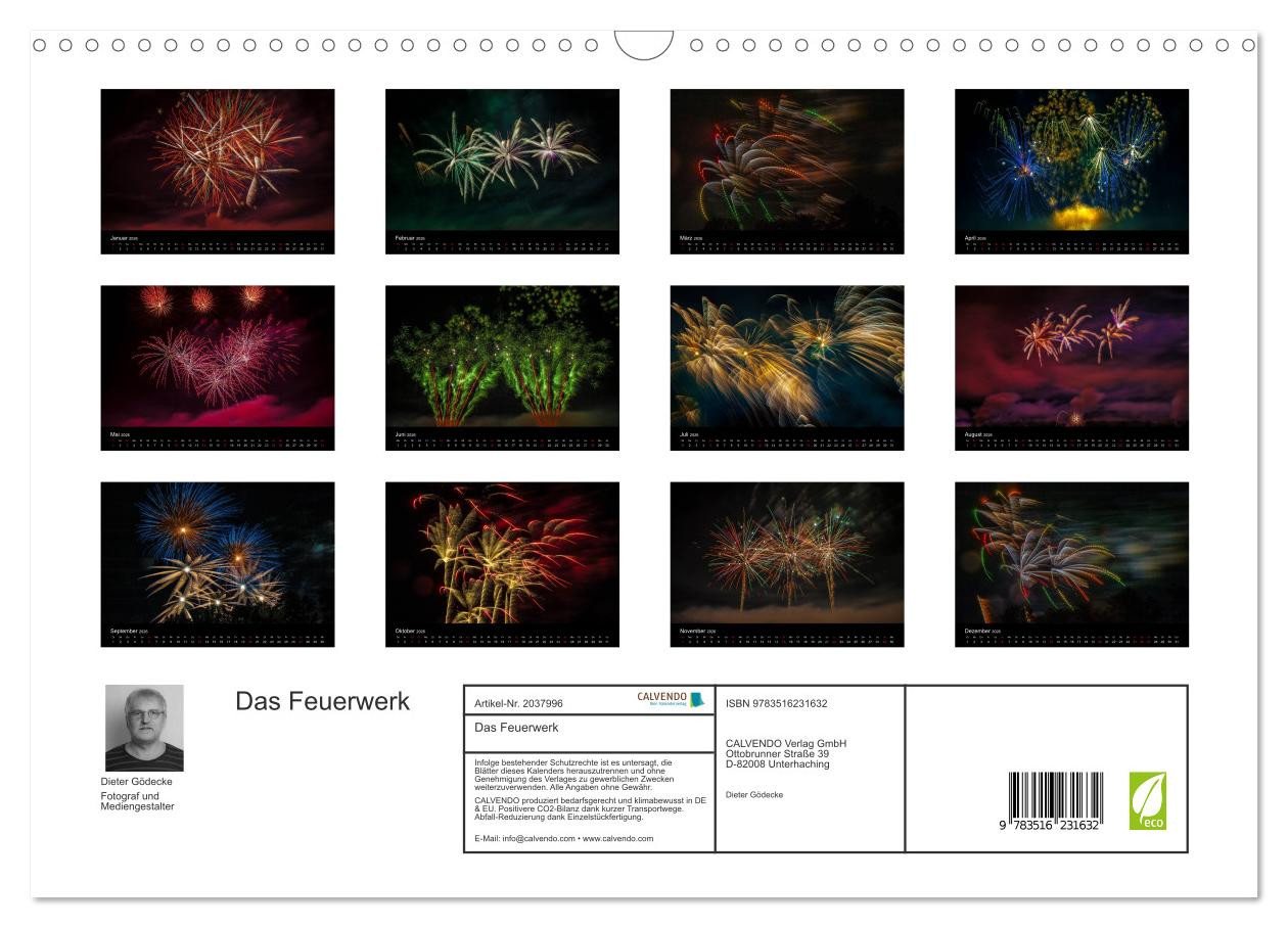 Thumbnail - CALVENDO Wandkalender Das Feuerwerk (Wandkalender 2026 DIN A3 quer), CALVENDO Monatskalender