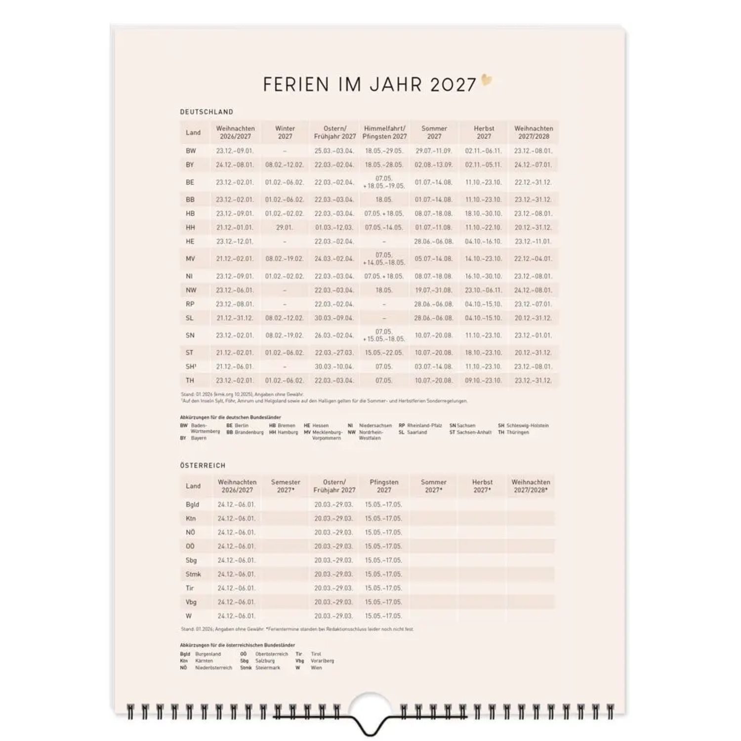 Häfft Wandkalender Bastelkalender A4+ 2027