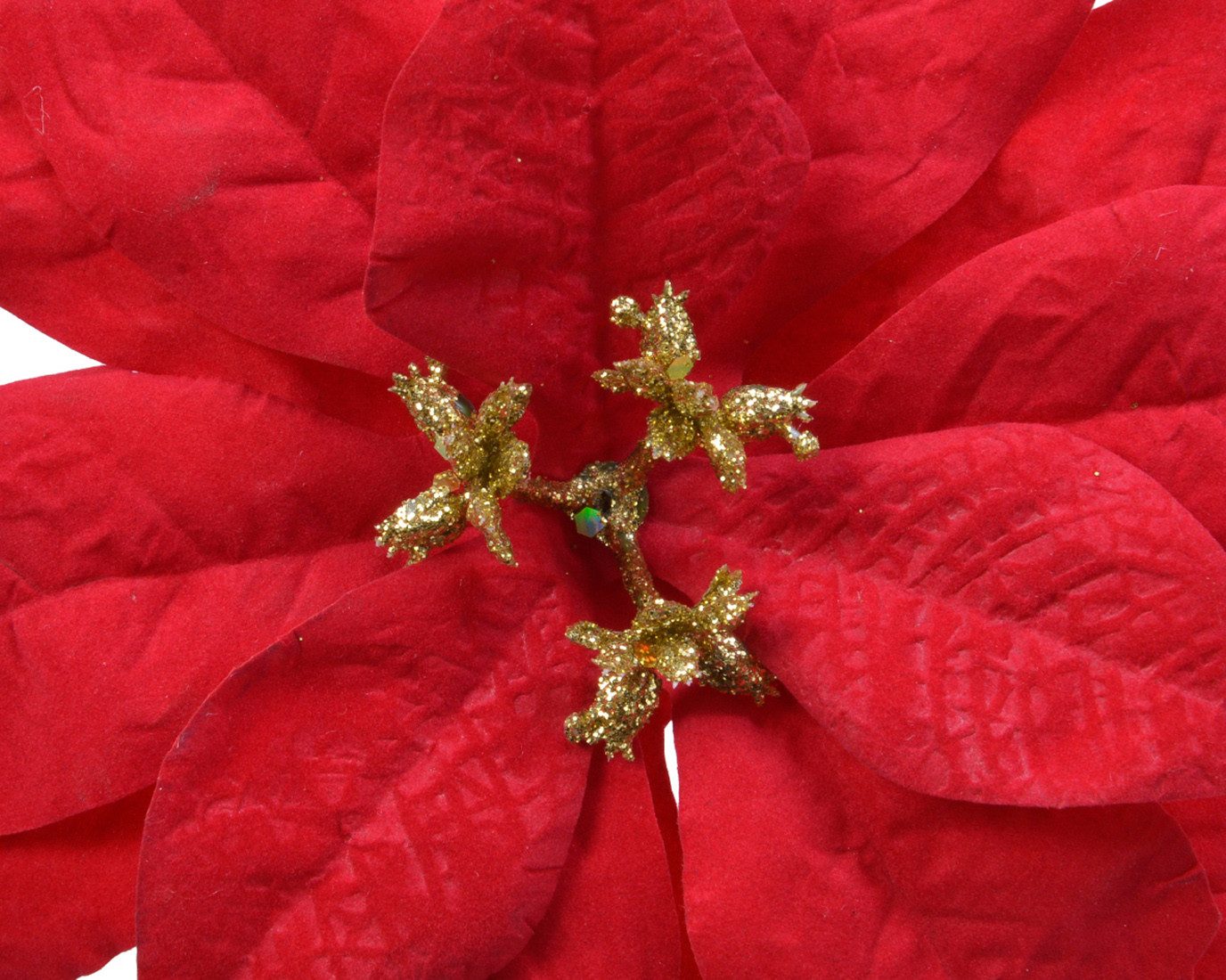 Kaemingk Weihnachtsbaumklammer, Weihnachtsstern Samt - Blume auf Clip 16cm rot