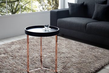 riess-ambiente Beistelltisch MODULAR 40cm schwarz / kupfer, Wohnzimmer · inkl. Tablett · rund · Modern Design