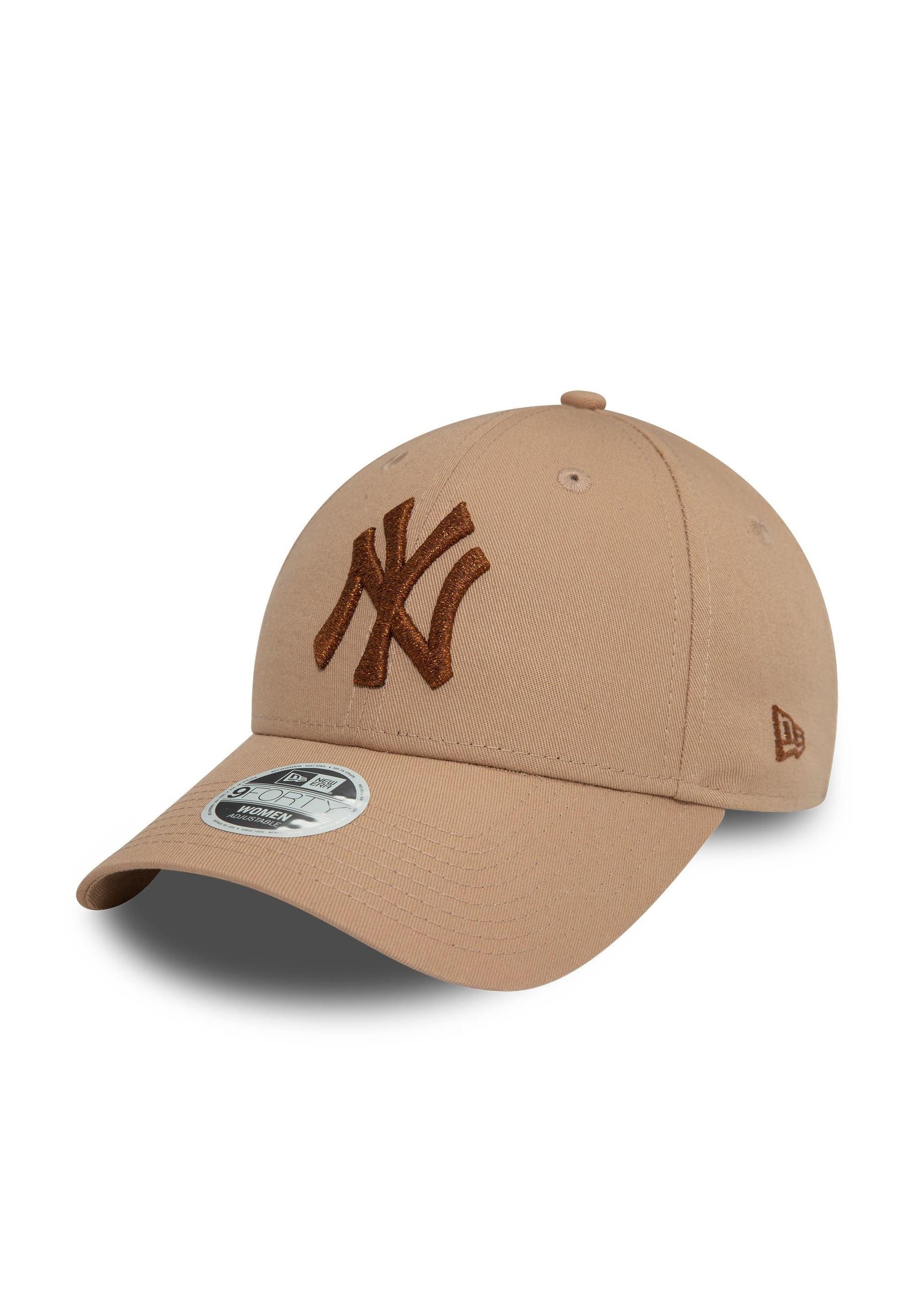 Baseball Cap New York Yankees MLB Womens Metallic Beige 9Forty Verstellbare Damen C