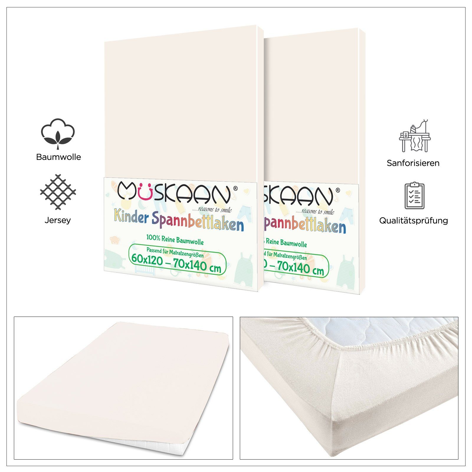 TRENDBUY24 Spannbettlaken Kinder Spannbettlaken 60x120 - 70x140 cm, Baumwol günstig online kaufen