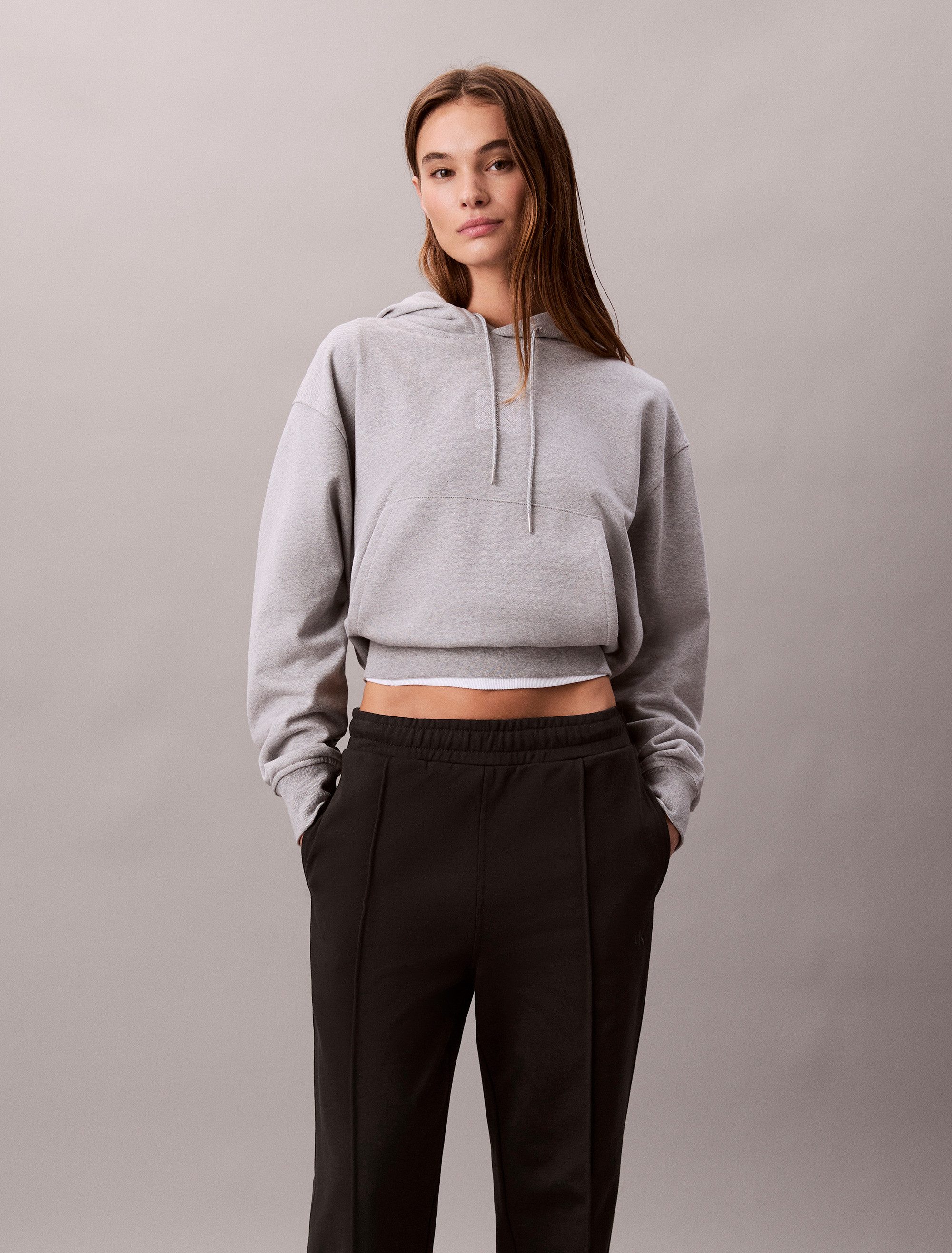 Calvin Klein Jeans Sweathose elastischer Bund, gerade Passform, Bundfalte