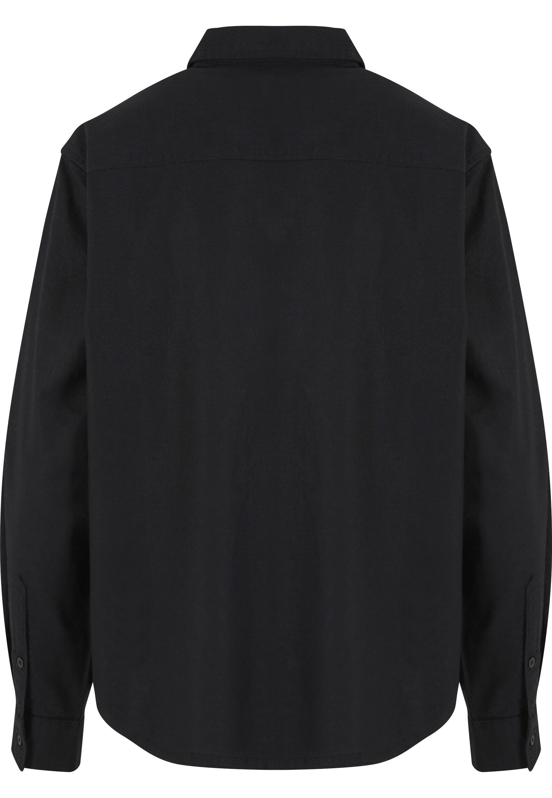 URBAN CLASSICS Langarmhemd Urban Classics Damen Ladies Linen Mixed Oversized Shirt