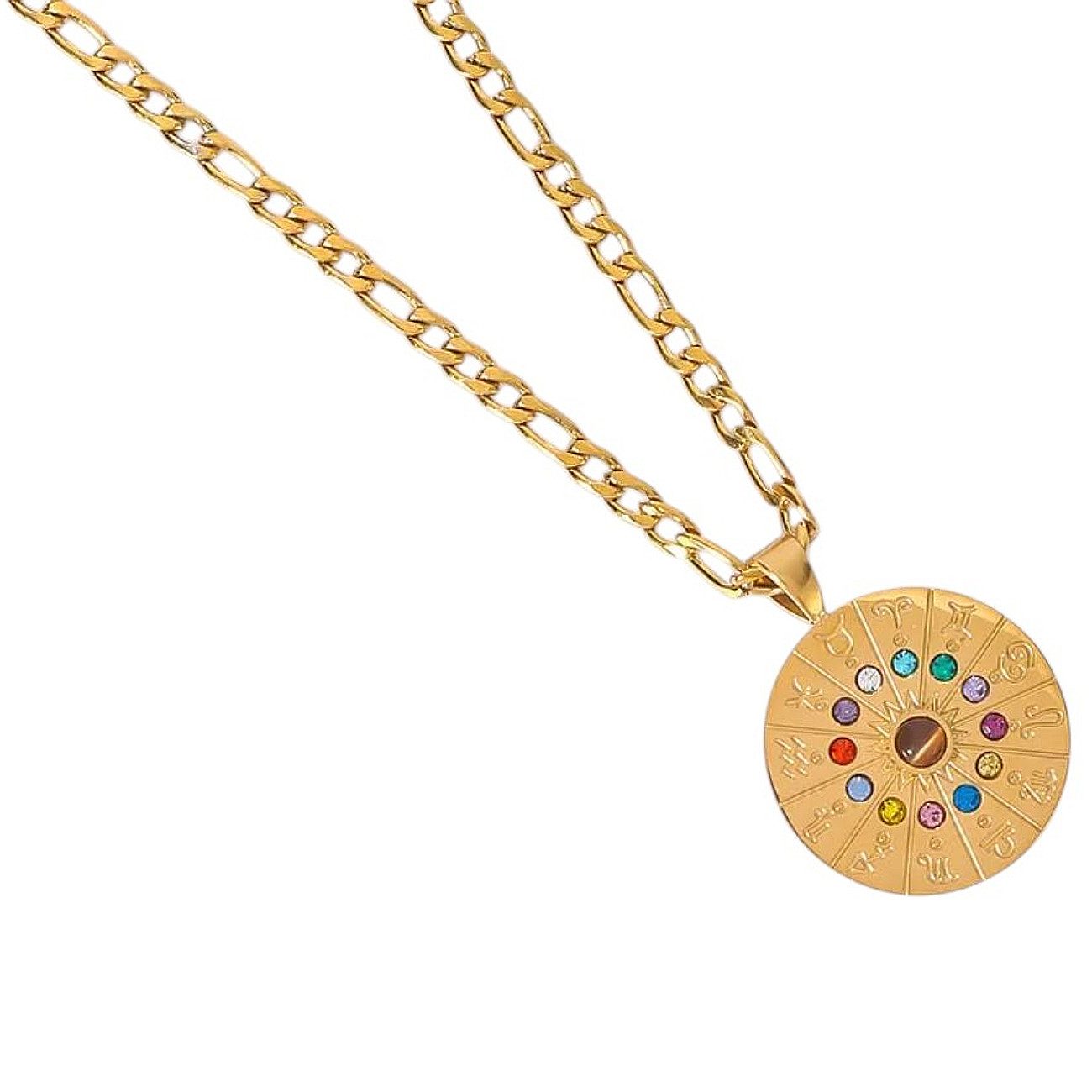 KARMA Kette mit Anhänger Halskette Sternzeichen Anhänger Gold Edelstahl ver günstig online kaufen