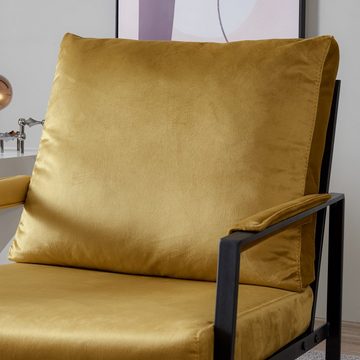SOFTWEARY Sessel Relaxsessel mit Metallgestell, Sitz und Rücken gepolstert, Bezug aus Samt