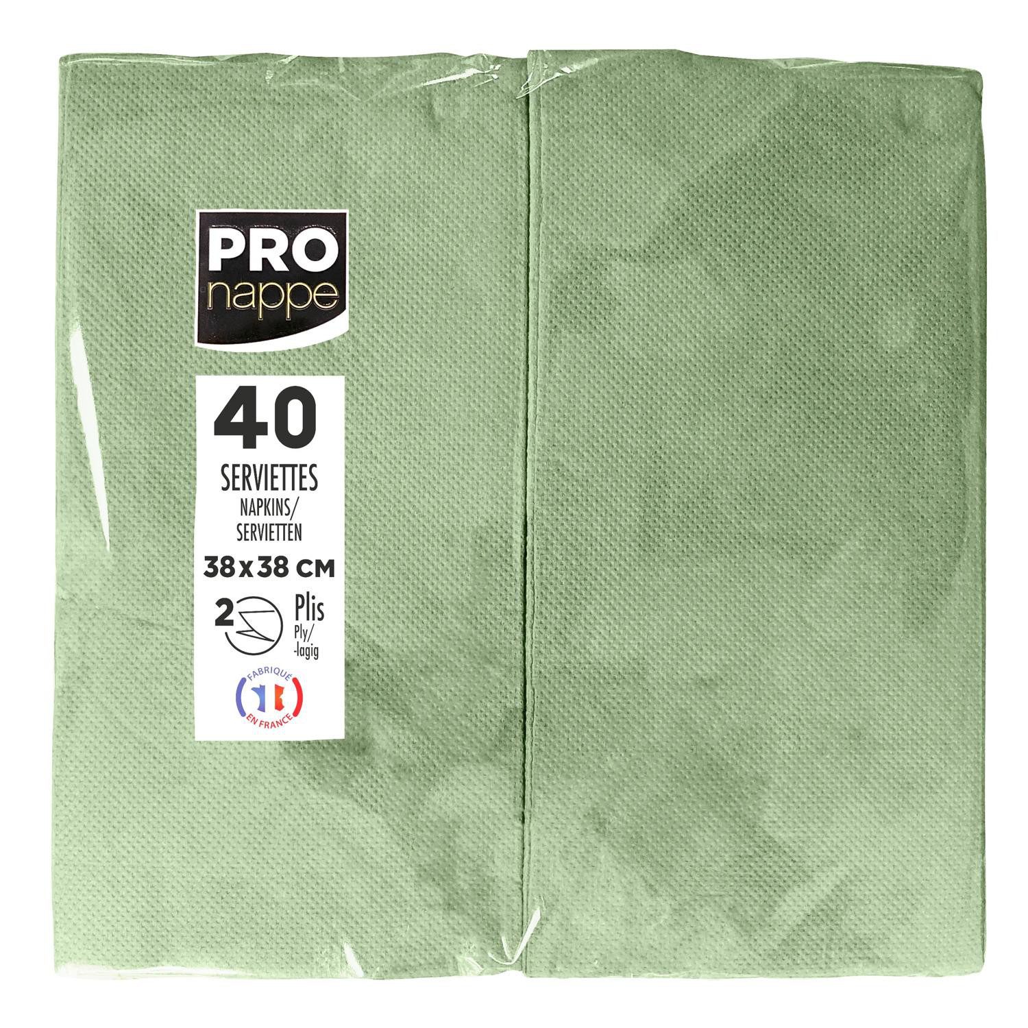 PROnappe Tischband 30x Tissue-Servietten 40 St, 1/8 Kopffalz, 38x38 cm Olivgrün SV623957I