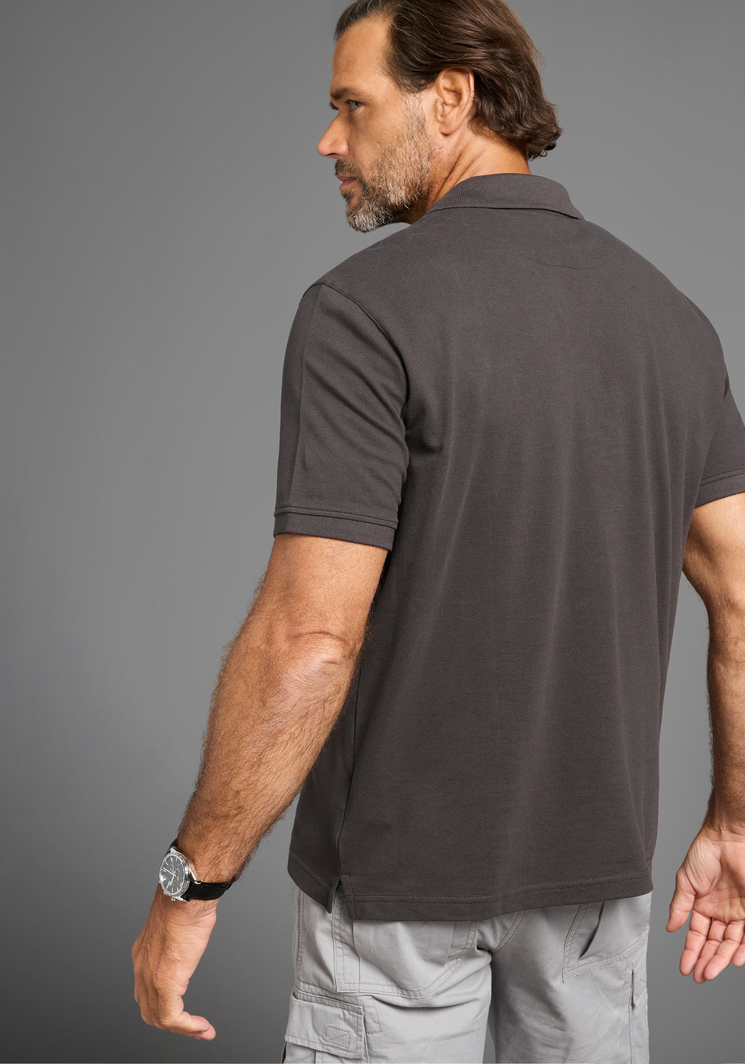 Man's World Poloshirt Kurzarm, lockere Passform, unifarben