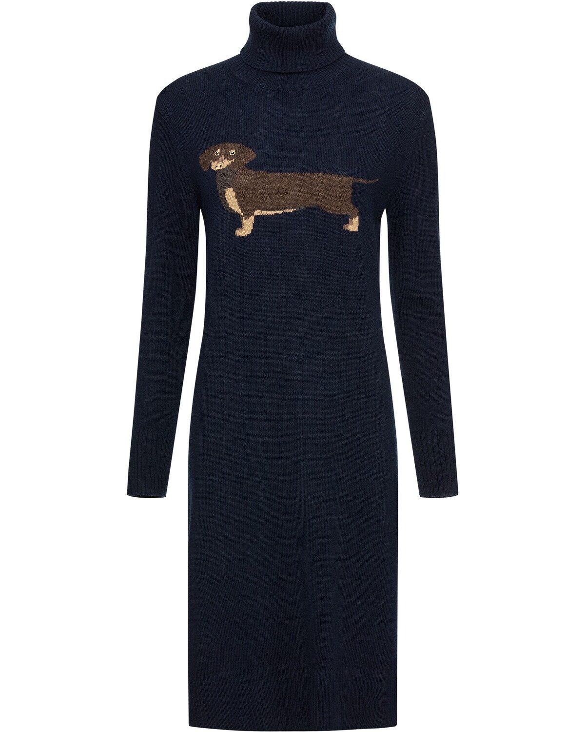 Brigitte von Schönfels Strickkleid Rollkragen-Strickkleid mit Dackel