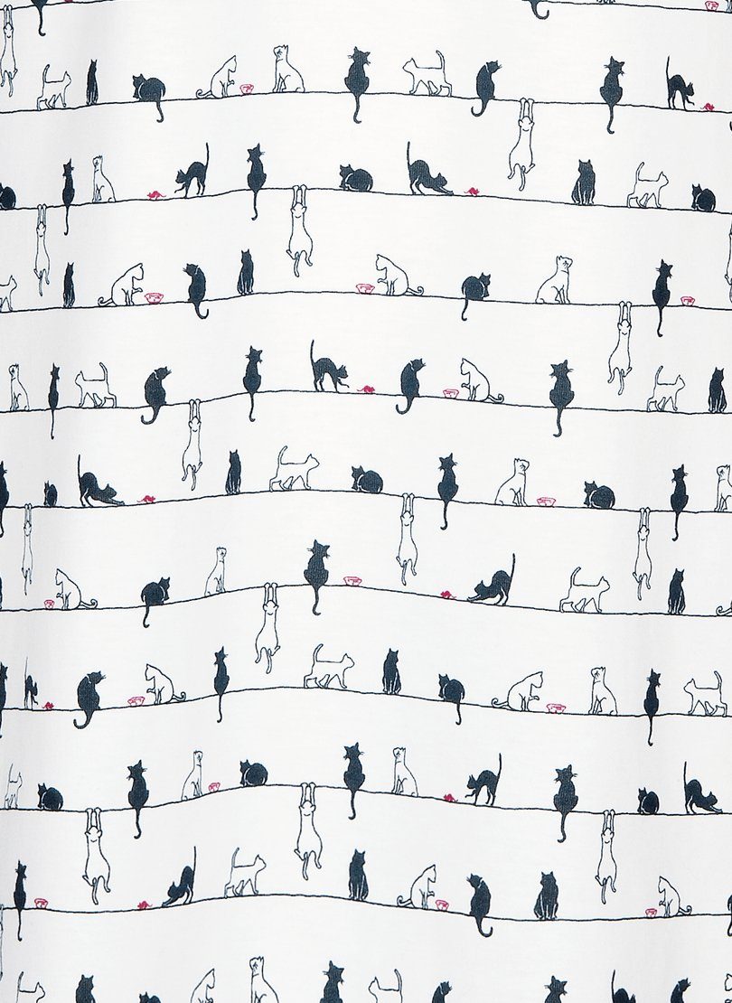 Trigema Schlafanzug TRIGEMA Langarmshirt mit Katzenmotiv (1 tlg)