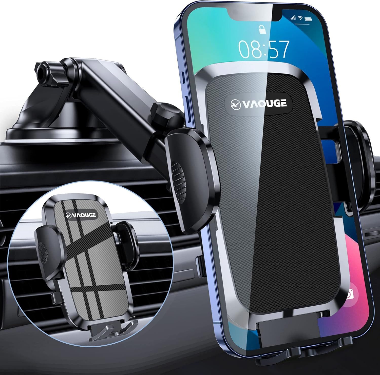 Handy-Halterung Auto 3-in-1 Handyhalterung Auto Saugnapf Lüftung 360° für Smartphone