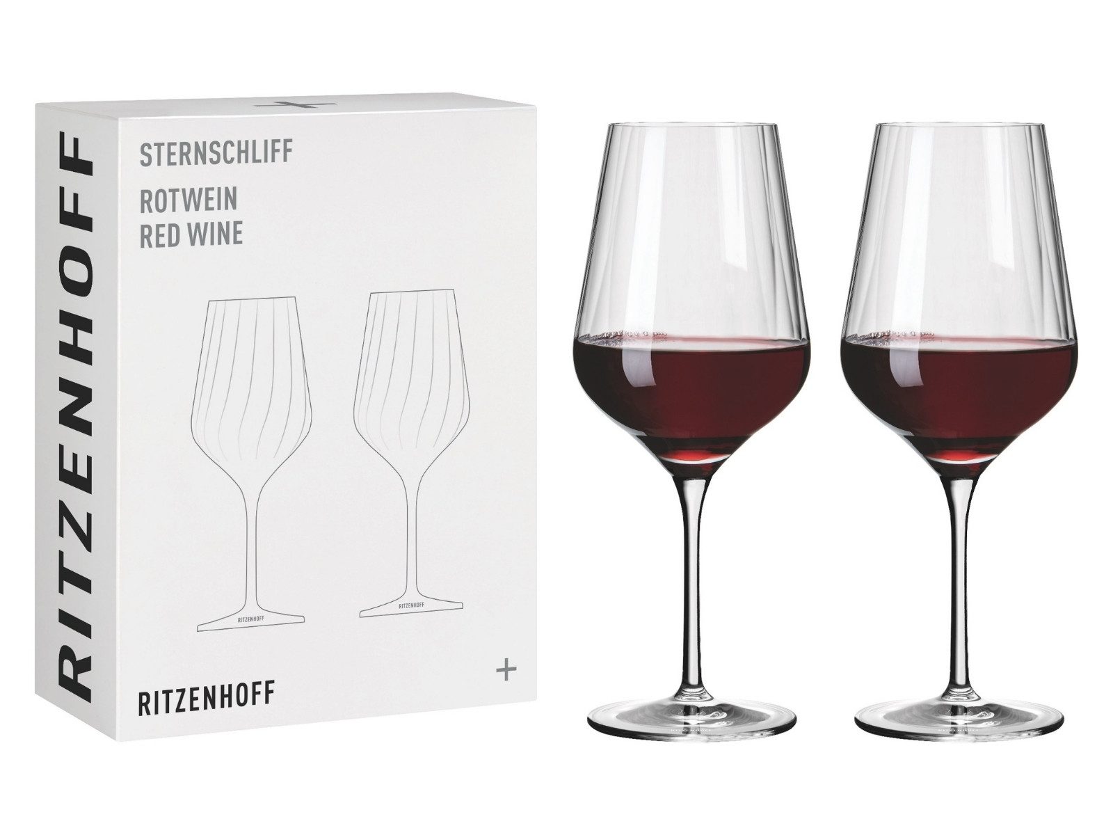 Ritzenhoff Gläser-Set Sternschliff Rotwein Set 2tlg Bundle 12, Kristallglas