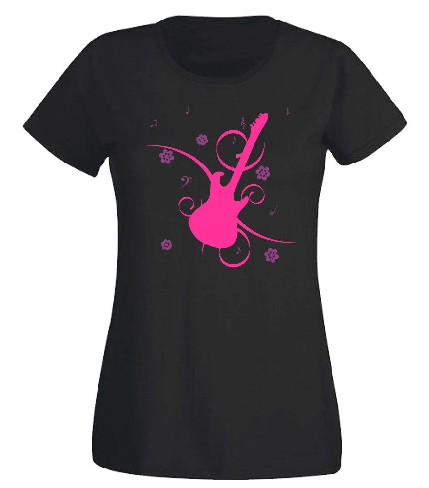 G-graphics T-Shirt Gitarre Slim-fit Damen T-Shirt aus unserer Pink-Purple-Collection
