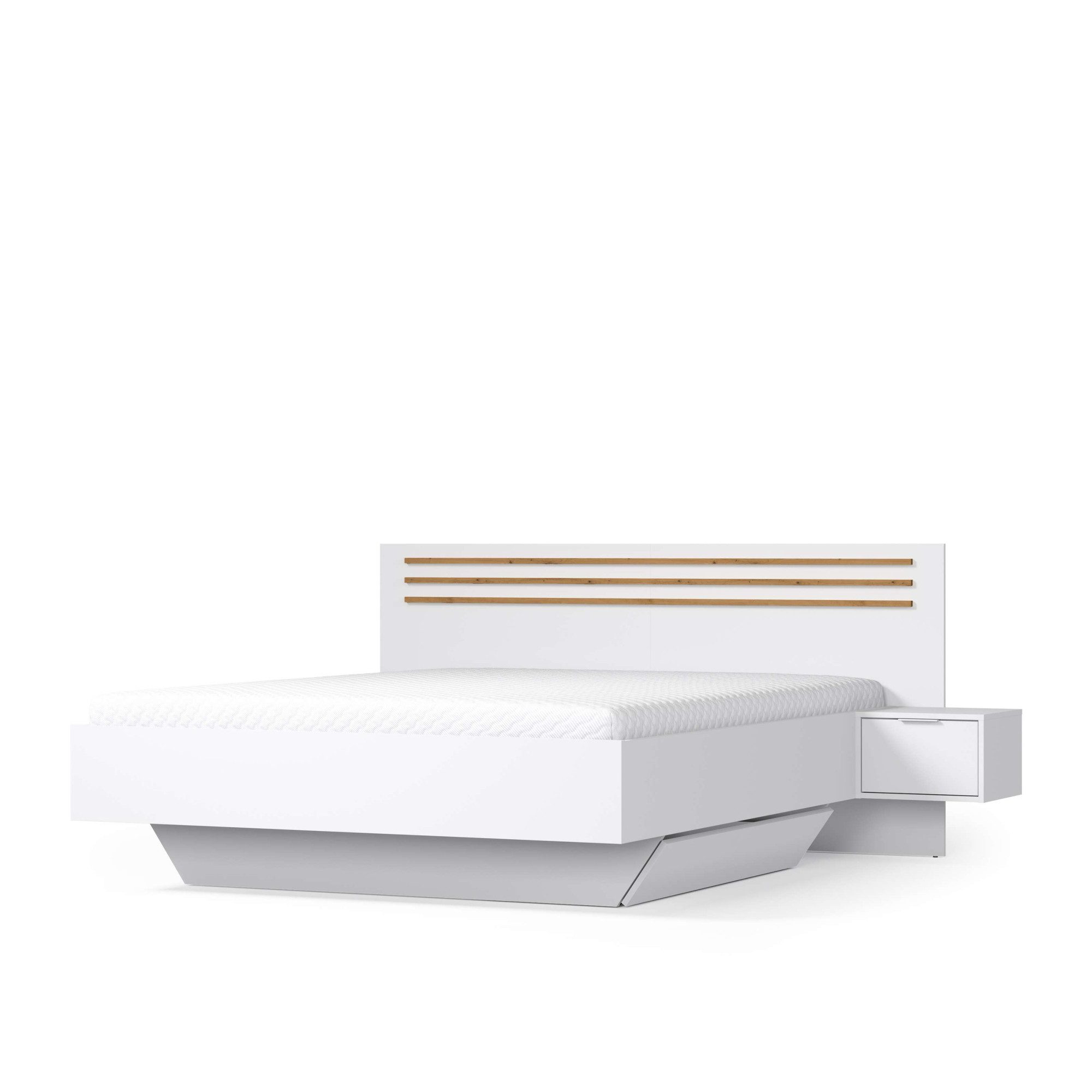 OTTO home Bett Bettgestell Caleera mit zwei Nachttischen (Schlaffläche 180x200 cm) (Set, Bett mit 2 NaKOOS und 2 Schubladen), Bettgestell, mit Schubladen, BxTxH 265x204x96 cm