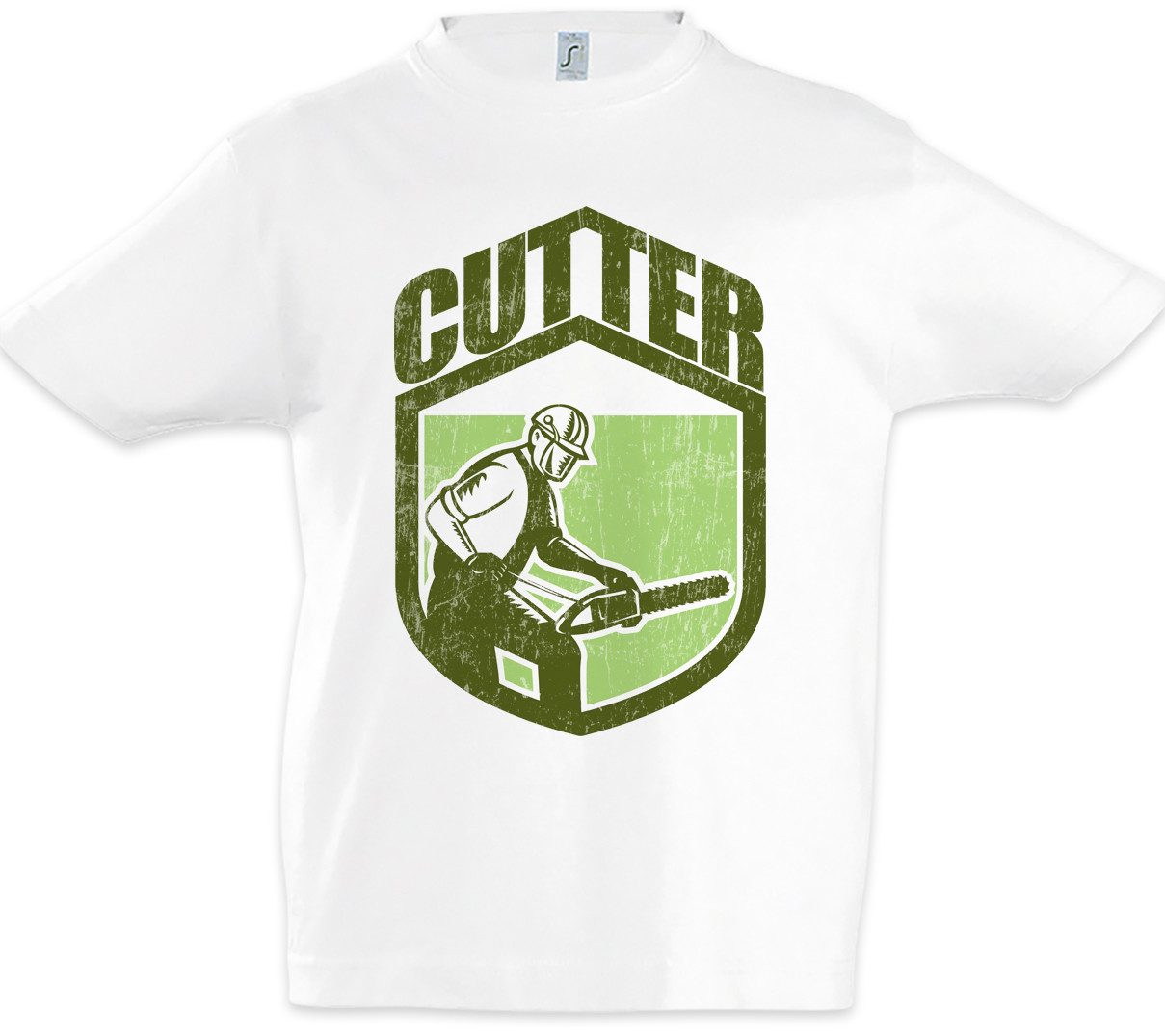 Print-Shirt Cutter Kinder T-Shirt Holzfäller Axt Waldarbeiter Förster Logger