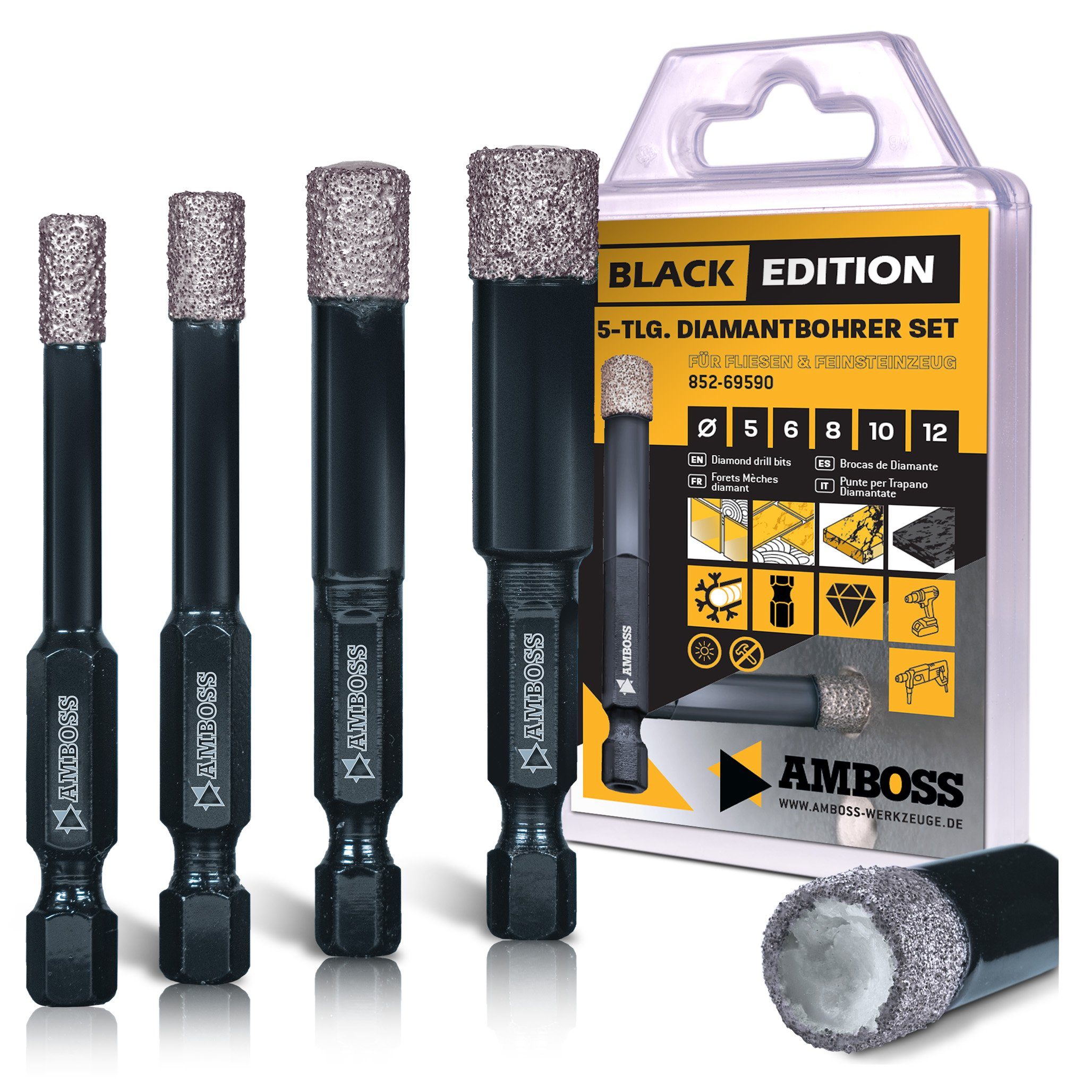 Amboss Werkzeuge Diamanttrockenbohrer Amboss Black - Diamant Bohrer für Fli günstig online kaufen