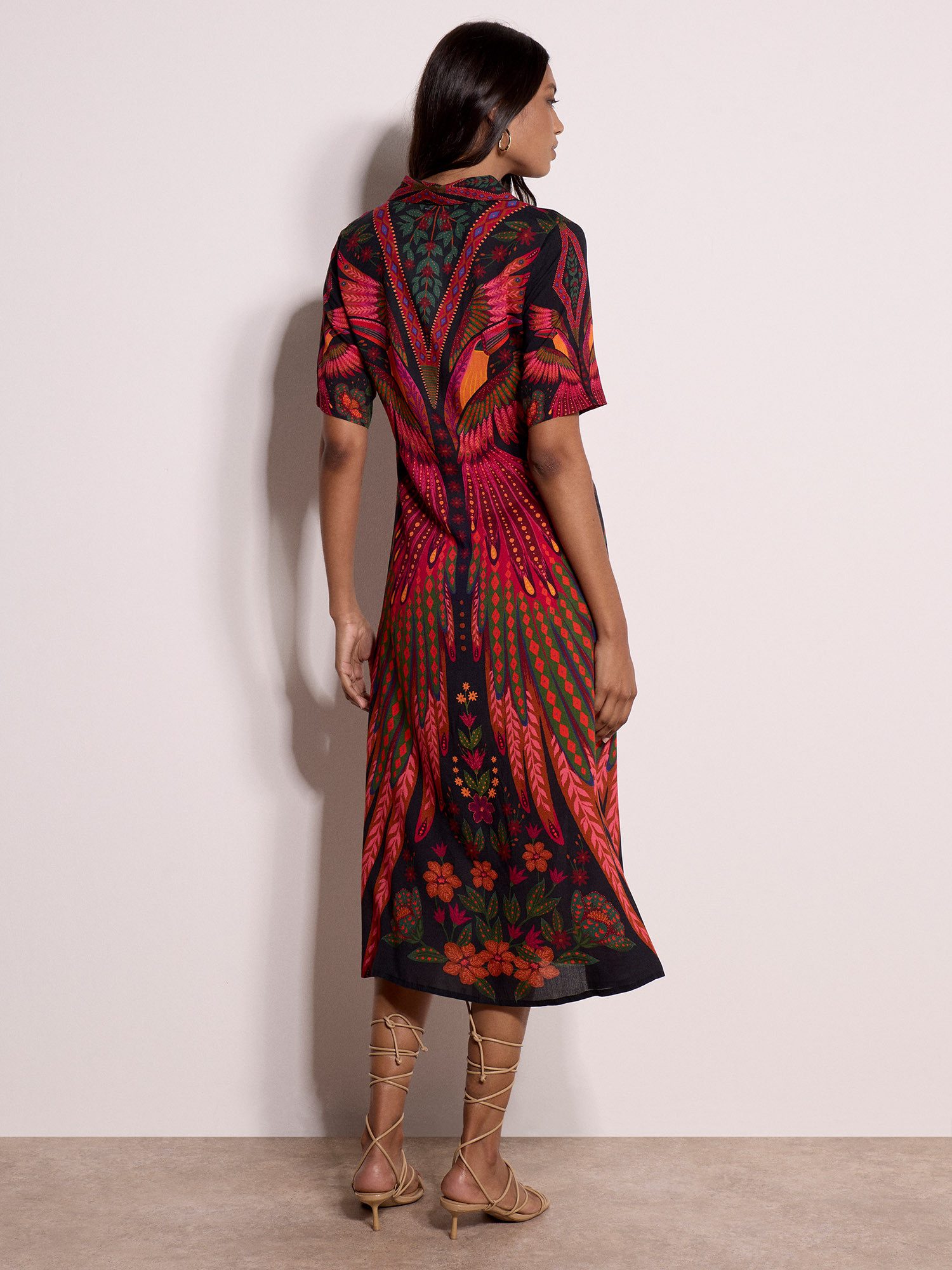 Apricot Druckkleid