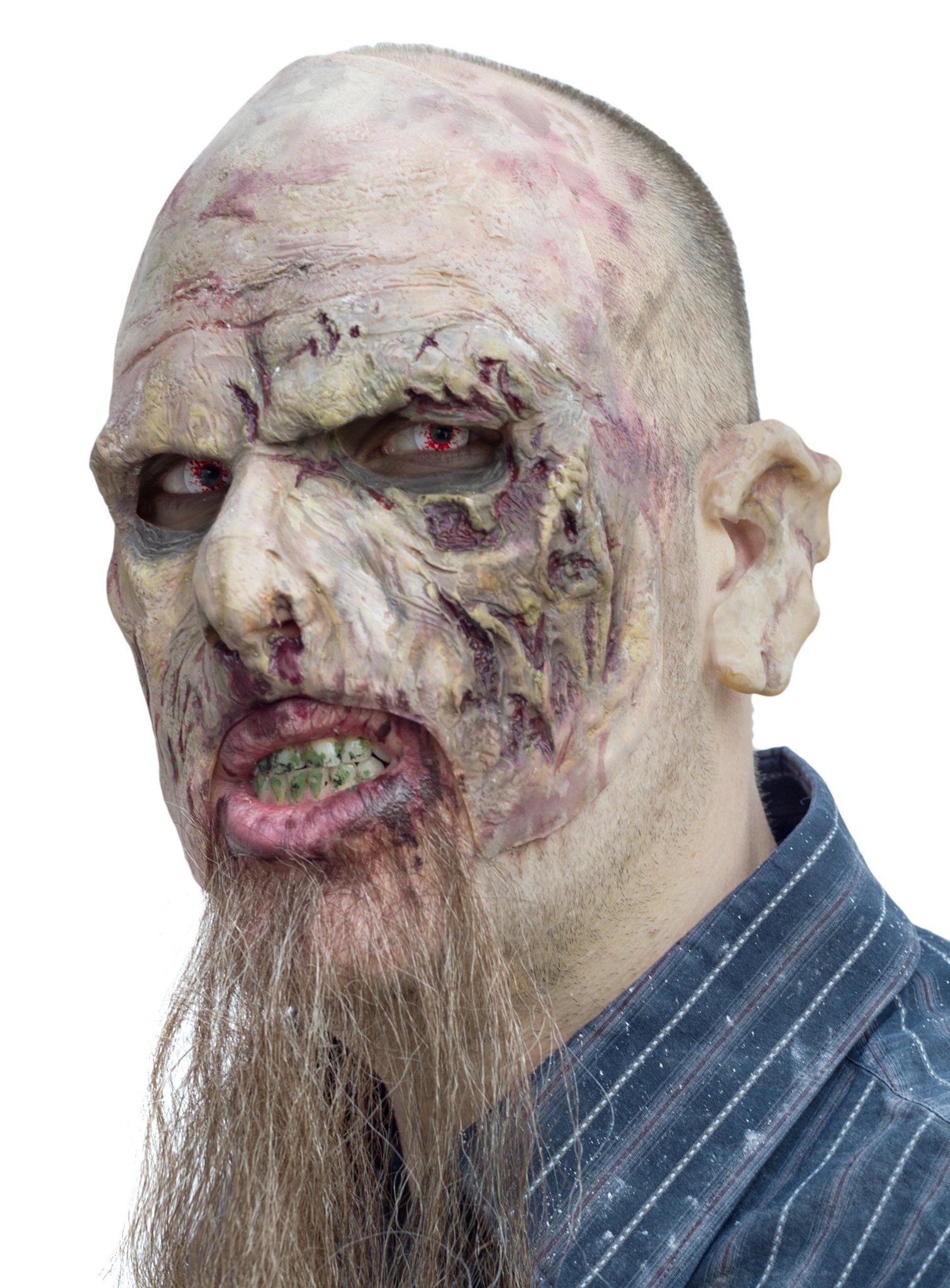 Wizardo Verkleidungsmaske Zombiemaske zum Ankleben, Diese Zombiemaske zum Ankleben ist die ultimative Verwandlung für Hal