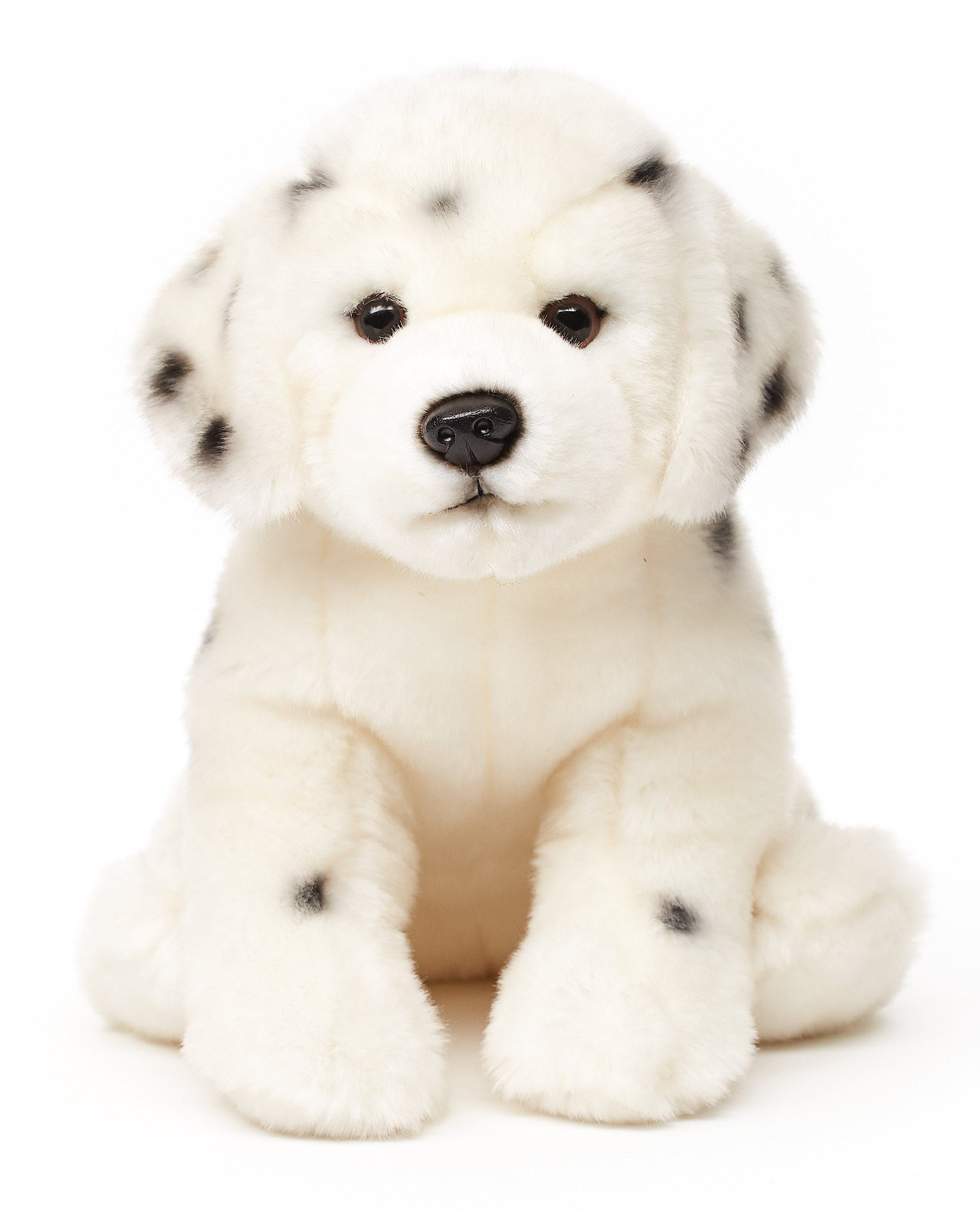 Uni-Toys Kuscheltier Dalmatiner, sitzend - 25 cm (Höhe) - Plüsch-Hund - Plüschtier, zu 100 % recyceltes Füllmaterial