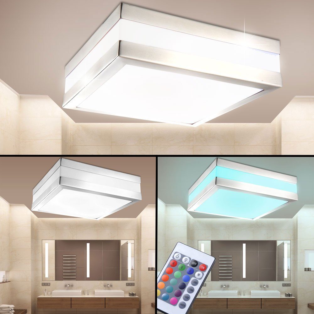 LED Decken RGB Lampe etc-shop Außen-Deckenleuchte, Außen Badezimmer- dimmbar Leuchte