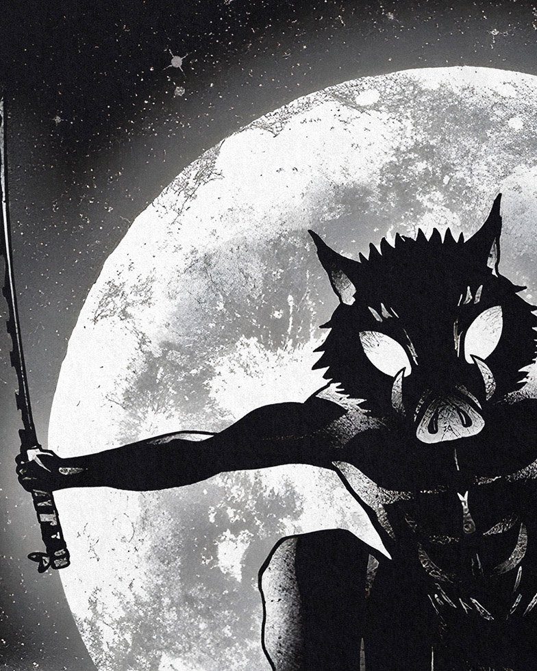 style3 T-Shirt Moonlight Boar demon slayer anime japan manga cosplay günstig online kaufen