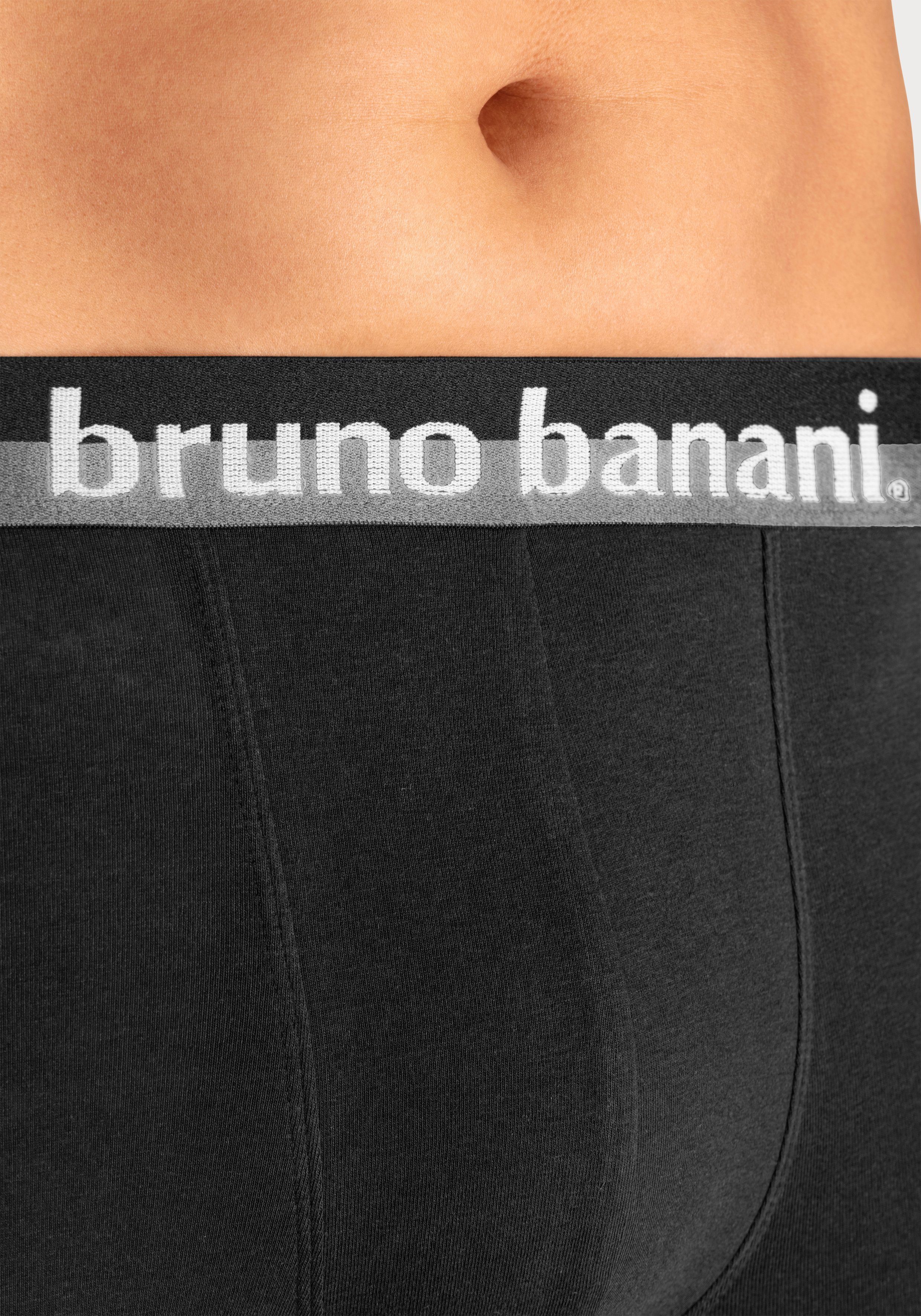 Bund (Packung, Logo-Druck auf 4-St) mit Banani dem Bruno Boxer schwarz erhabenem