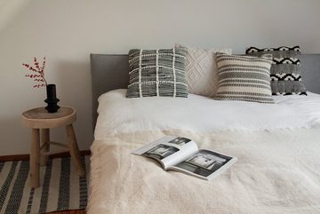 Teppich Levin in Weiß und Schwarz gemustert 150 x 80 cm, LaLe Living, aus recyceltes Polyester