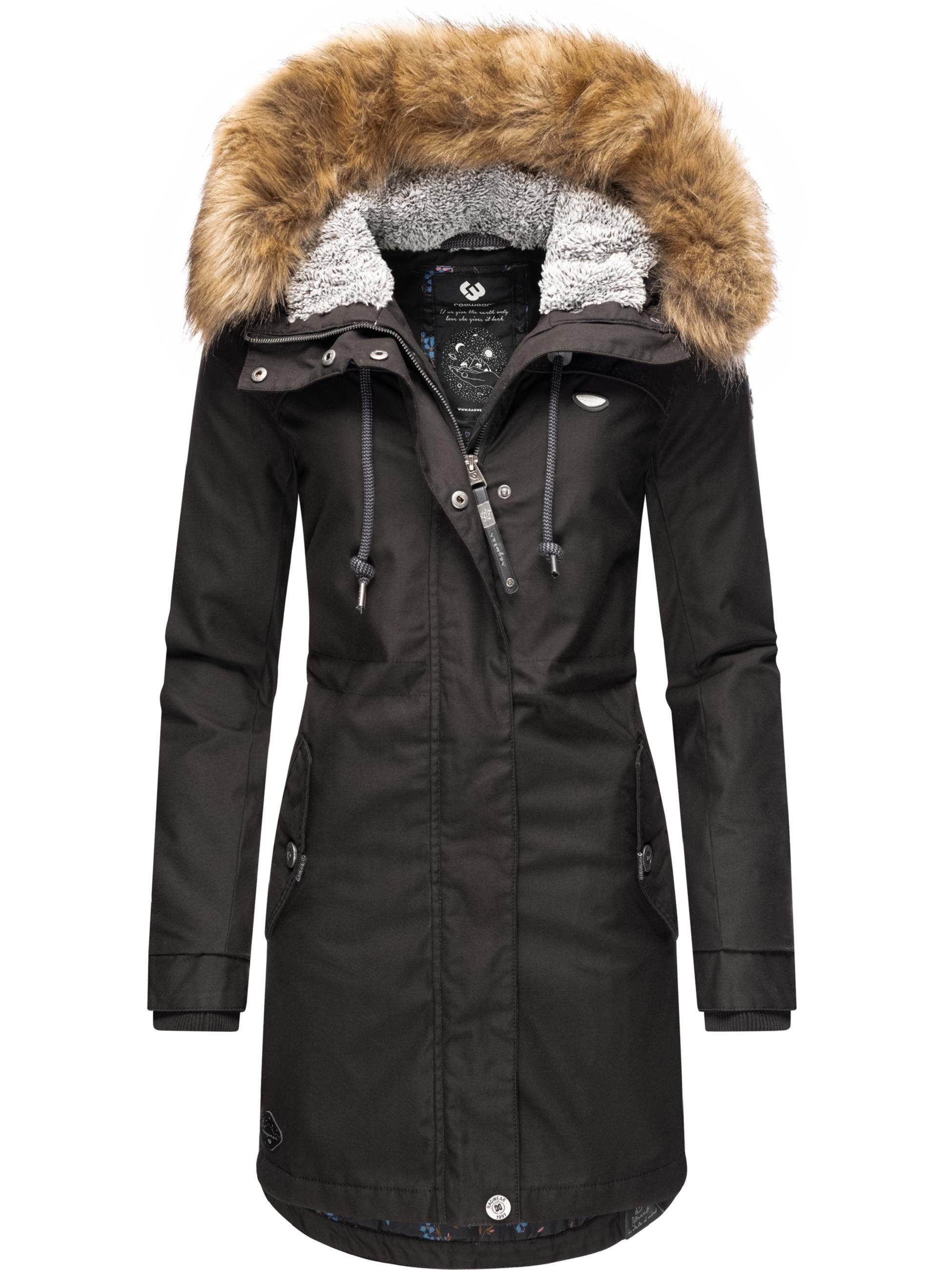 Damen Winter Jacke Mantel Parka Damenjacke Outdoor Kunstfellkragen