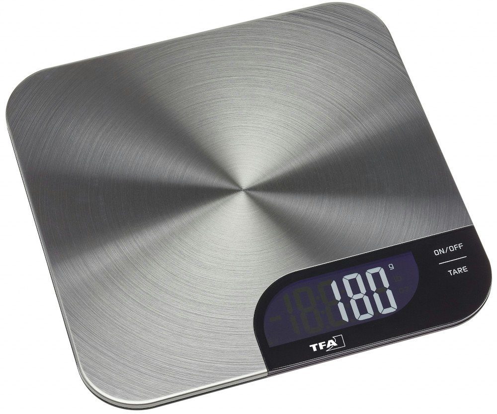 TFA Dostmann Küchenwaage Cheesecake TFA 50.2006.60 Tara Zuwiegefunktion LCD Anzeige Edelstahl