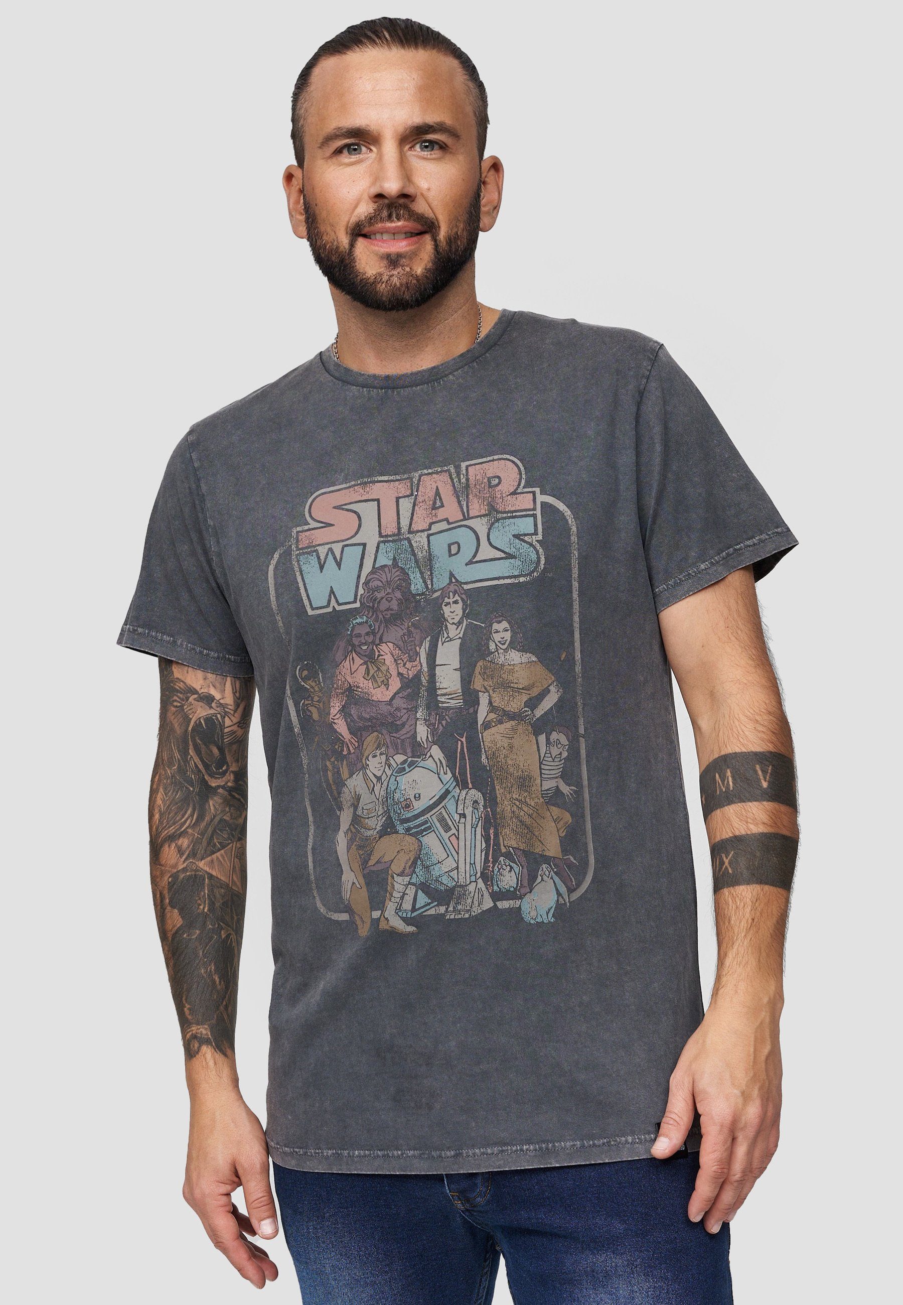 Recovered T-Shirt Star Wars Return Of The Jedi Group GOTS zertifizierte Bio-Baumwolle