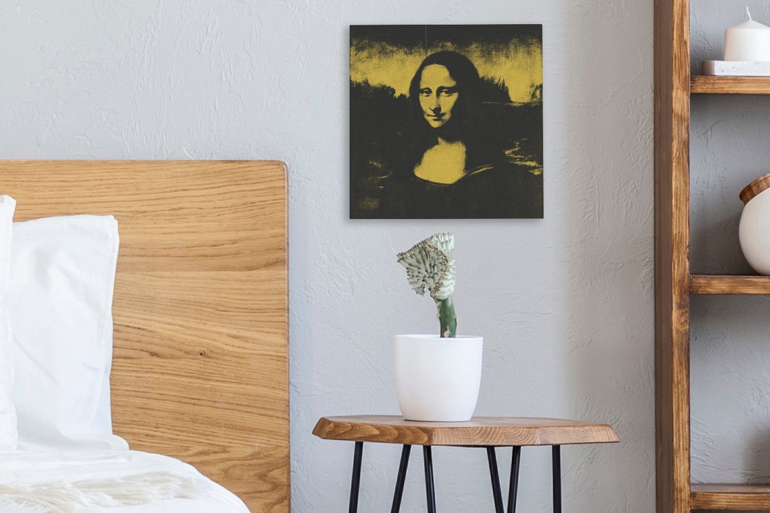 OneMillionCanvasses® Gemälde Mona Lisa Schlafzimmer Bilder da Leinwand Vinci - St), Wohnzimmer Leonardo - für (1 Kunst