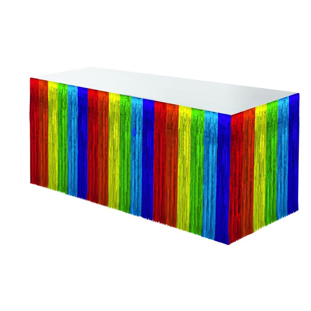 MICA Aufblasbares Partyzubehör Tischvorhang - bunt - ca. 457 x 73 cm